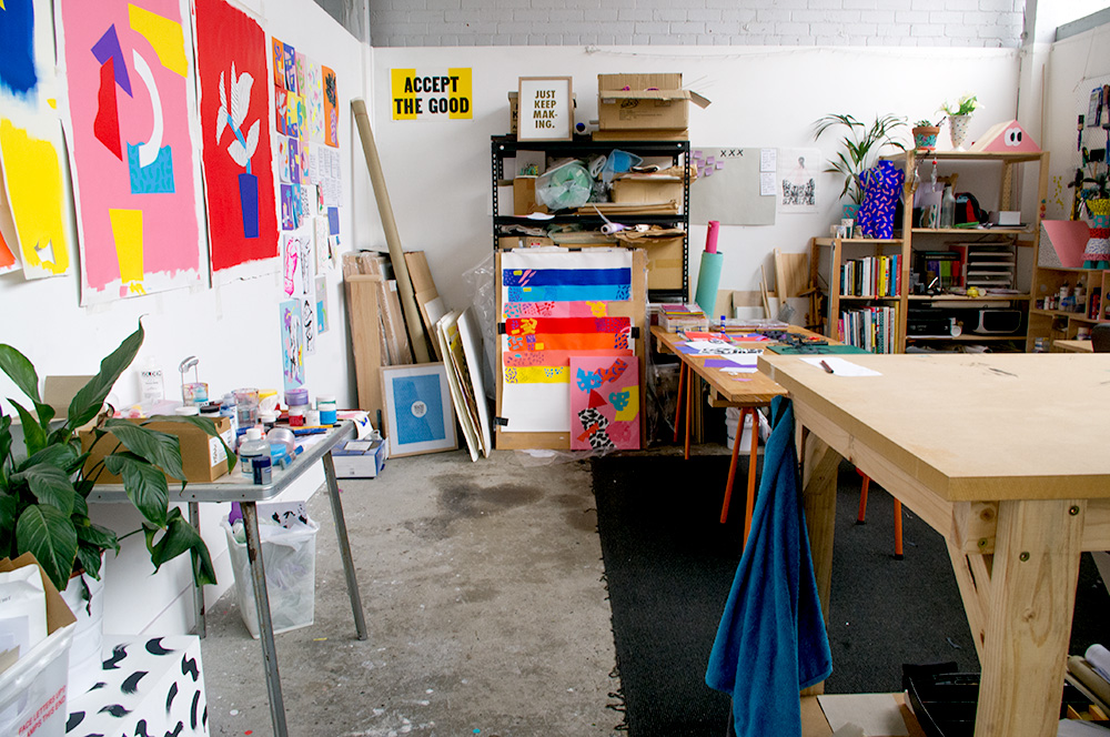 Spencer's studio is at the end of a small number of shared spaces. Photo by Susan Fitzgerald.
