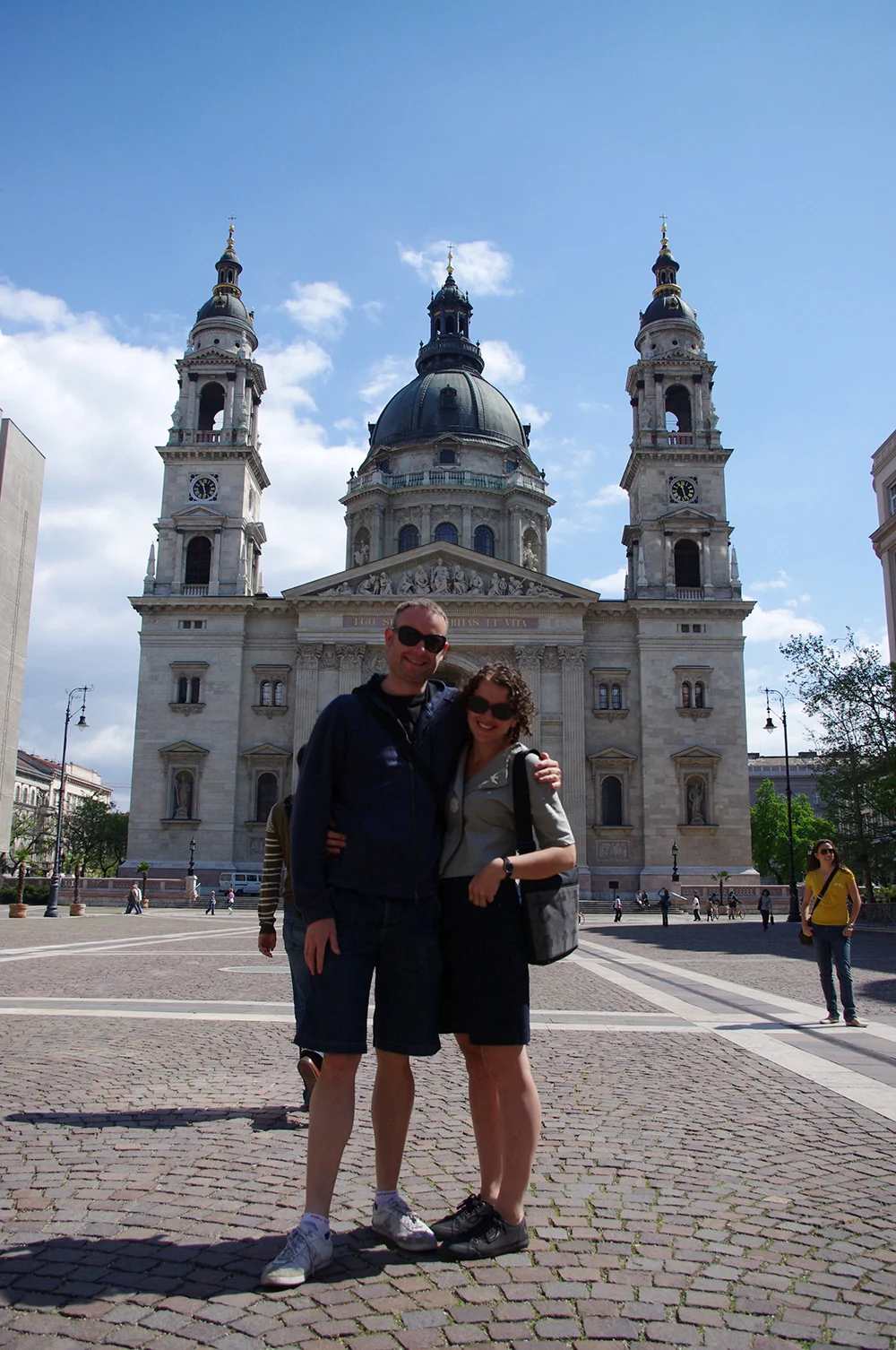 Jed and I, smiling like dweebs, proper tourist style