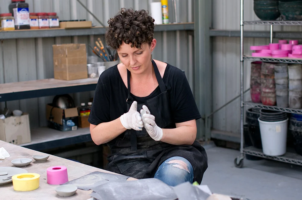 Kristy hard at work. Photo by Susan Fitzgerald.