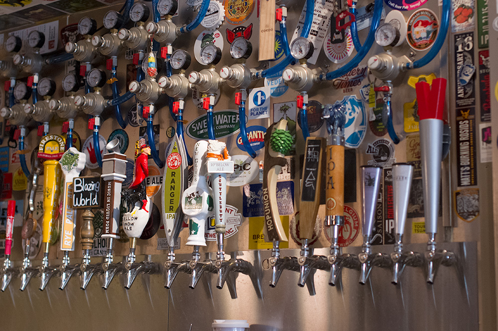 The taps at The Watering Hole .
