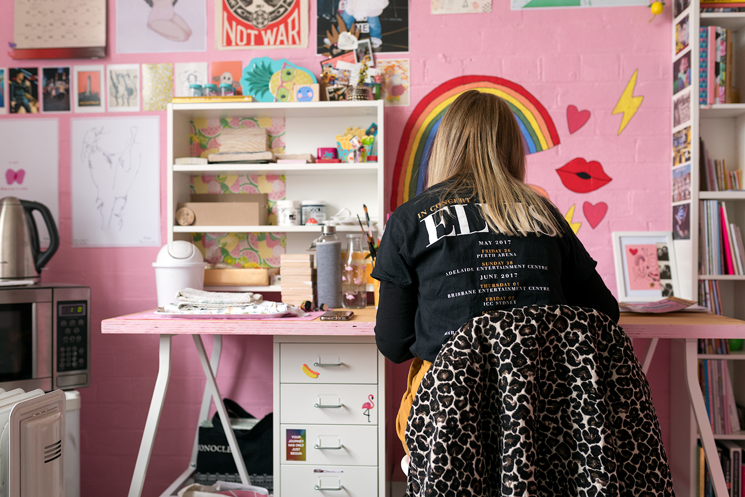Tegan in her studio. Photo © Susan Fitzgerald 2017.