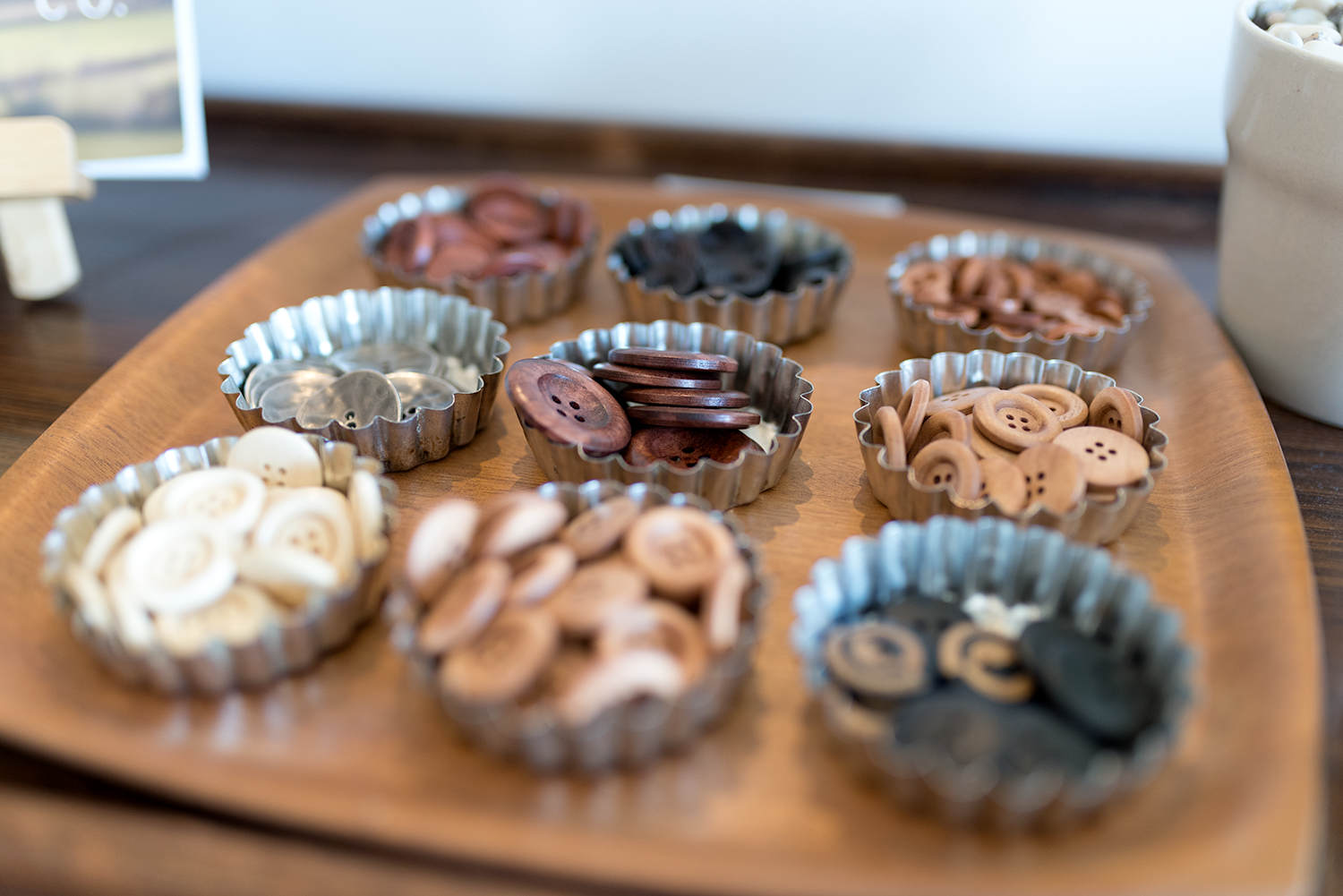  Wooden buttons.&nbsp;Photo by Susan Fitzgerald. 