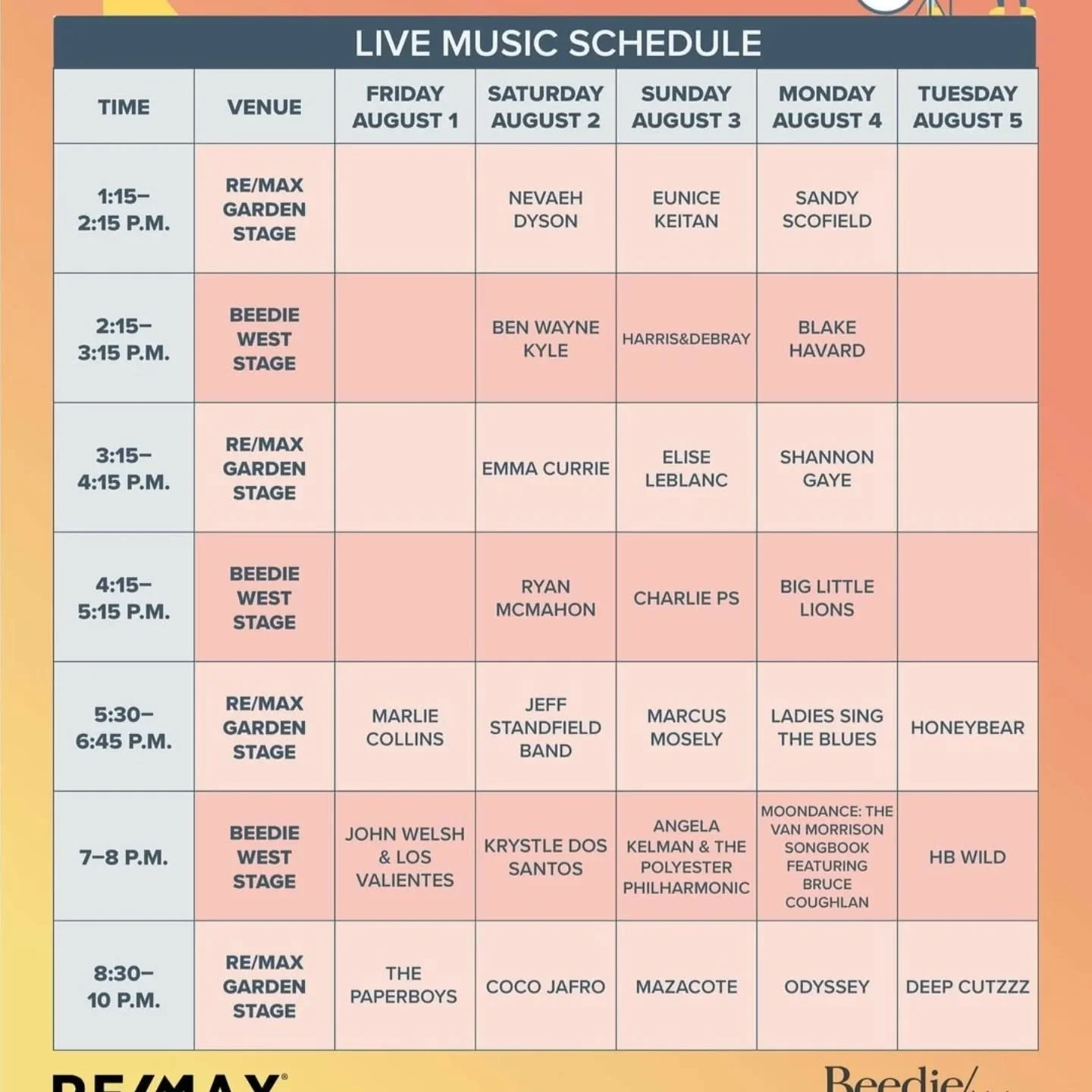 Excited for this Friday back @harmonyarts join us for the kickoff of this epic weeklong festival as will be on the Beedie West Stage playing right after @marliecollins after our show be sure to stick around to catch @the.paperboys ! Festival is free 