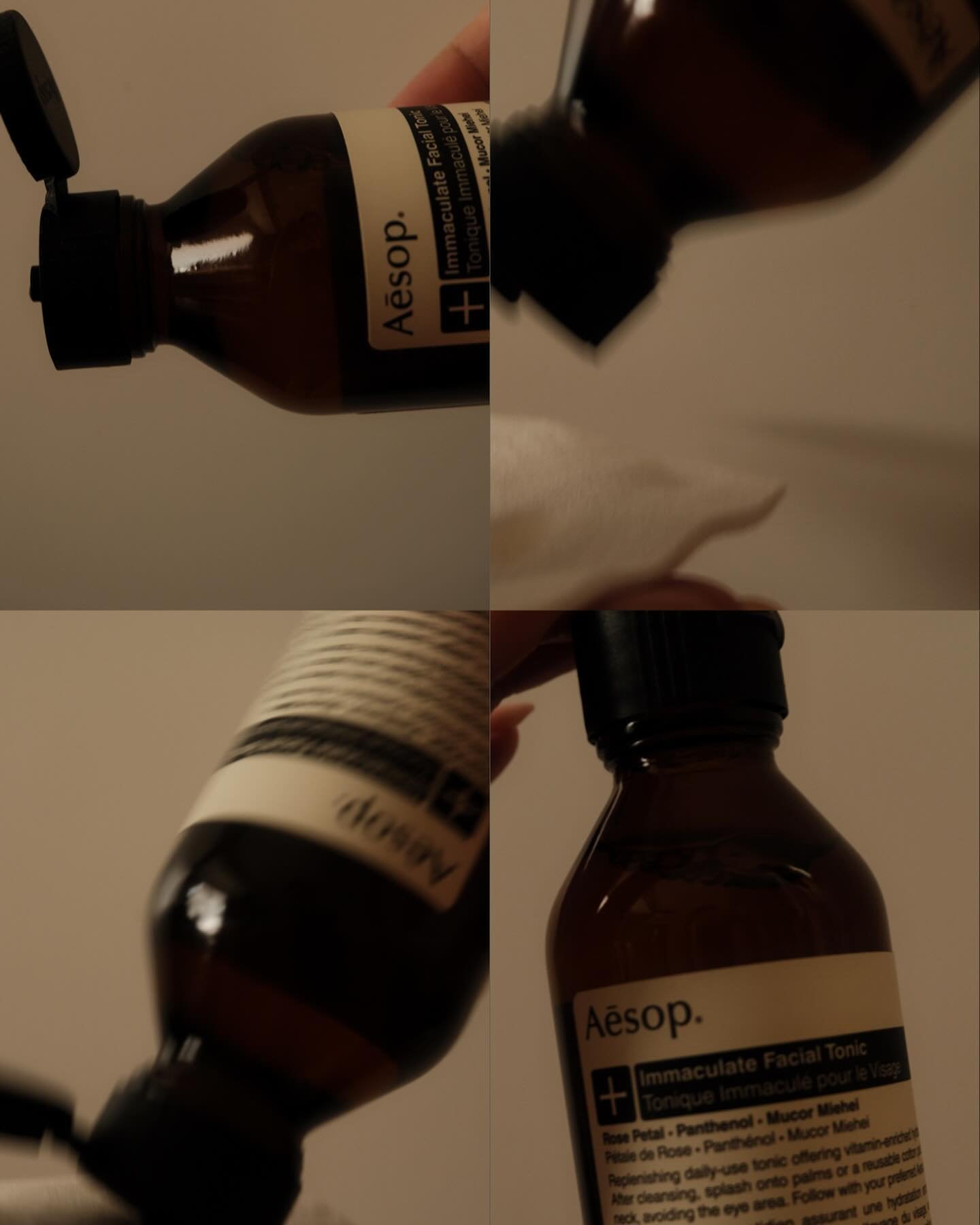 @aesopskincare immaculate facial tonic

benefits: gentle exfoliation, hydration, soften

like most Aesop products this does have a nice fragrance to it, but nothing overpowering. I also love that this comes in a glass bottle bc *aesthetics*

still te