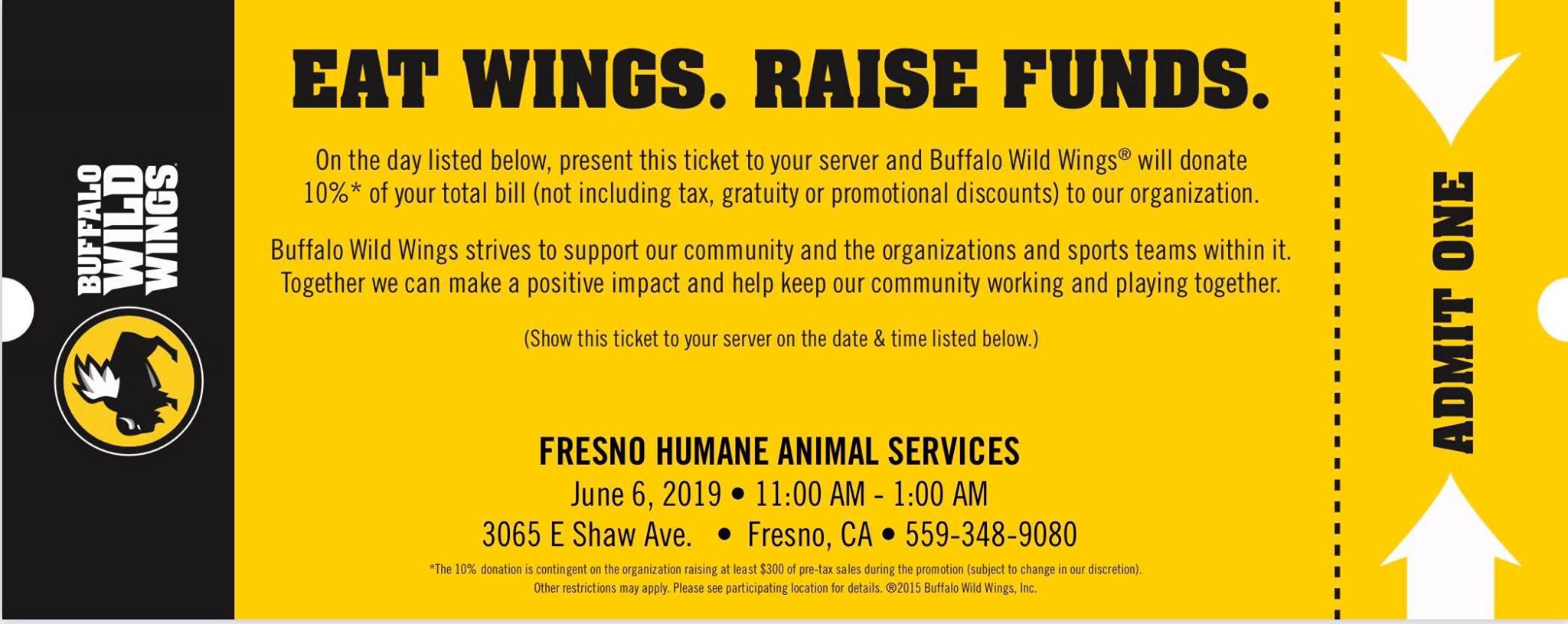 Show your ticket and save a life!