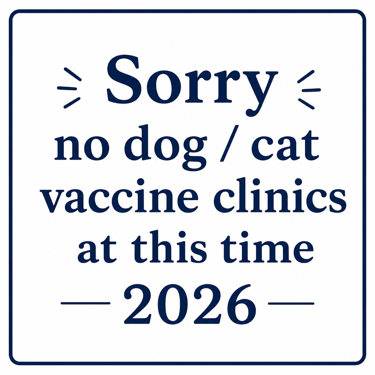 2026 Vaccine Clinic update