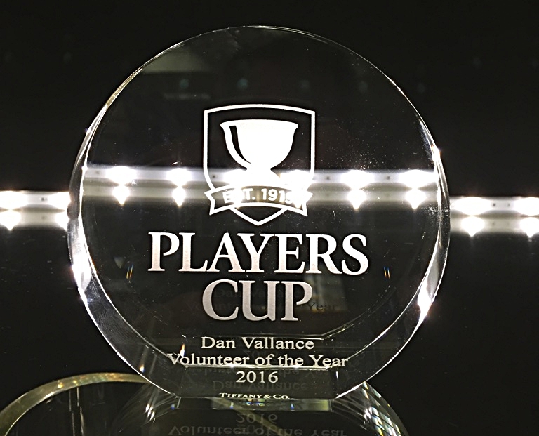 crystal award hand engraved players cup logo