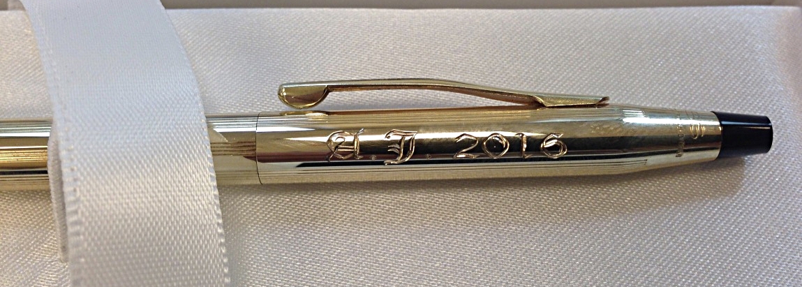 pen custom hand engraved with lettering