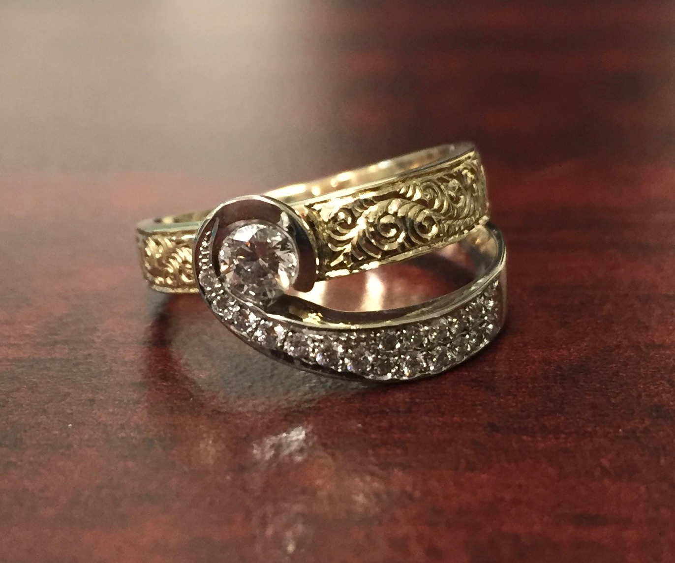 custom hand engraved ring