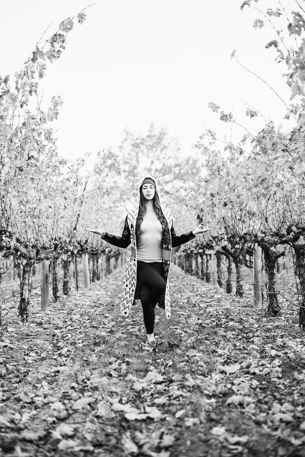 Yoga in Napa in the fall // Eagle Pose Variation // Ashley Petersen Photo