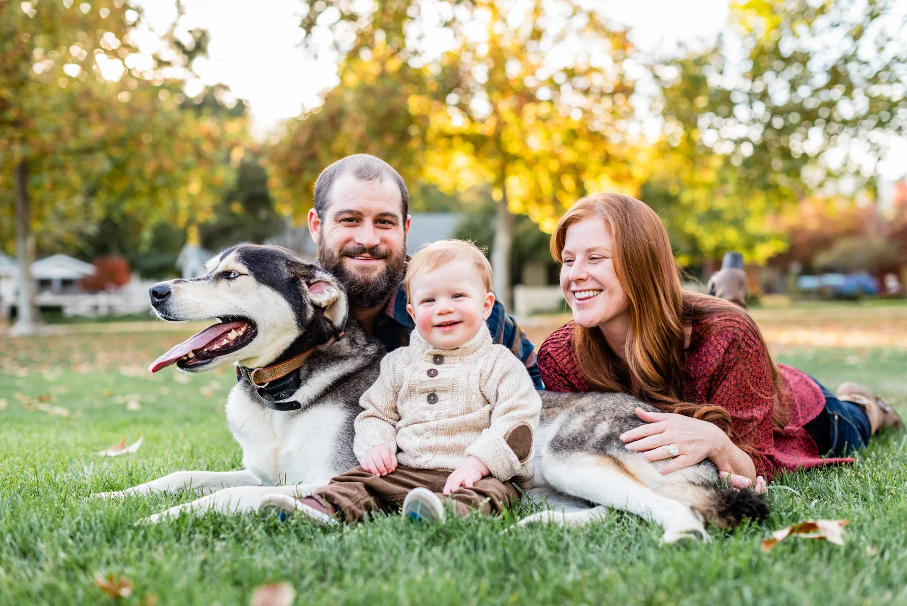 Their family portrait taken at Hap Magee Park in Danville, CA included their dog, Mojo.