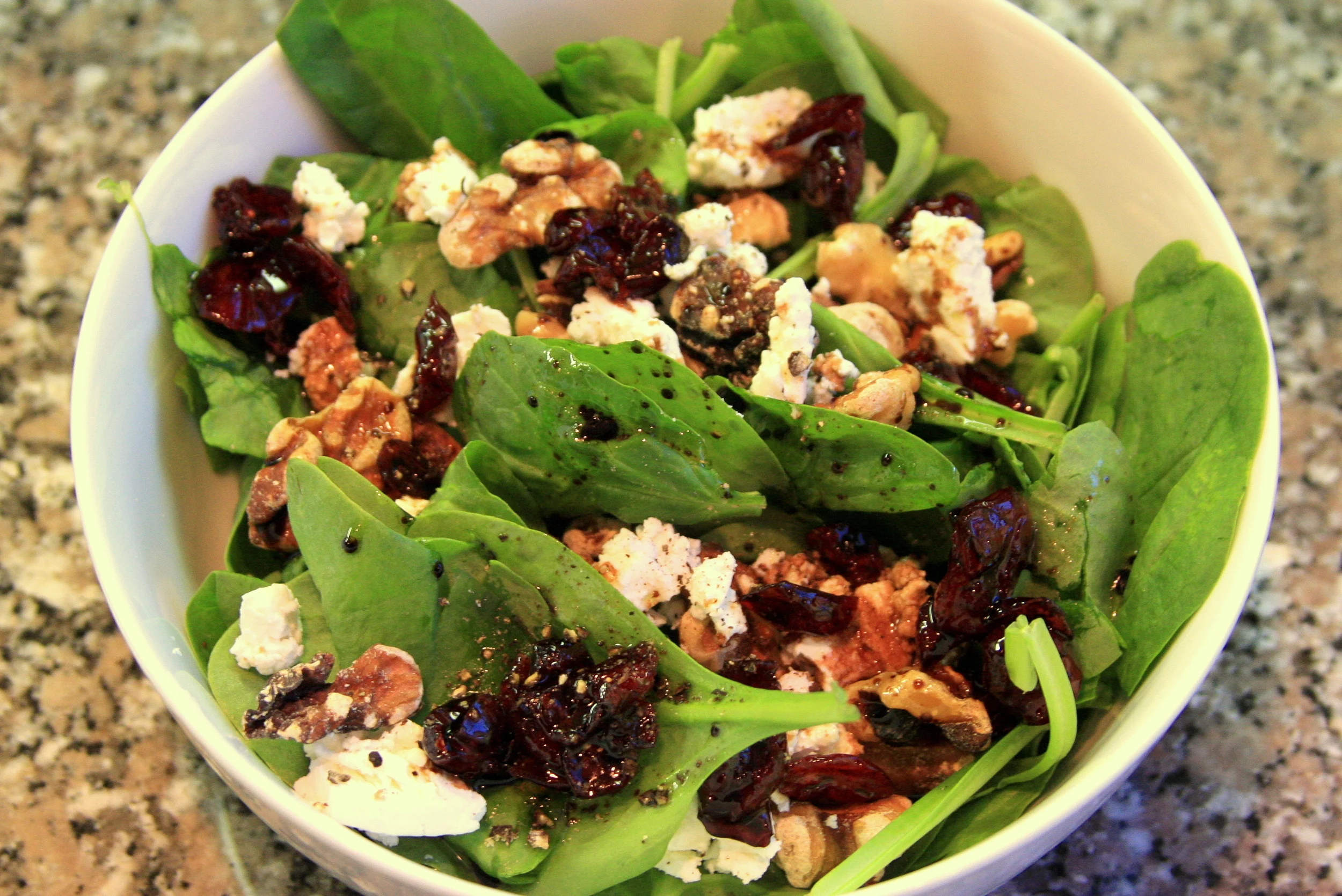 Spinach Salad with Chocolate-Blood Orange Vinaigrette