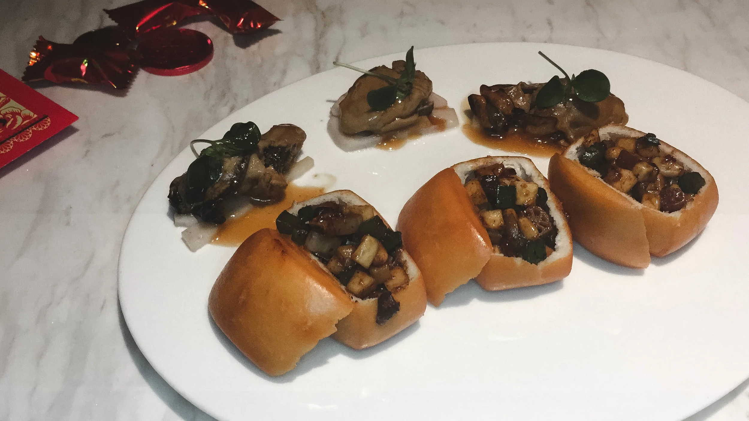 Szechuan wind dried oyster with lotus root 