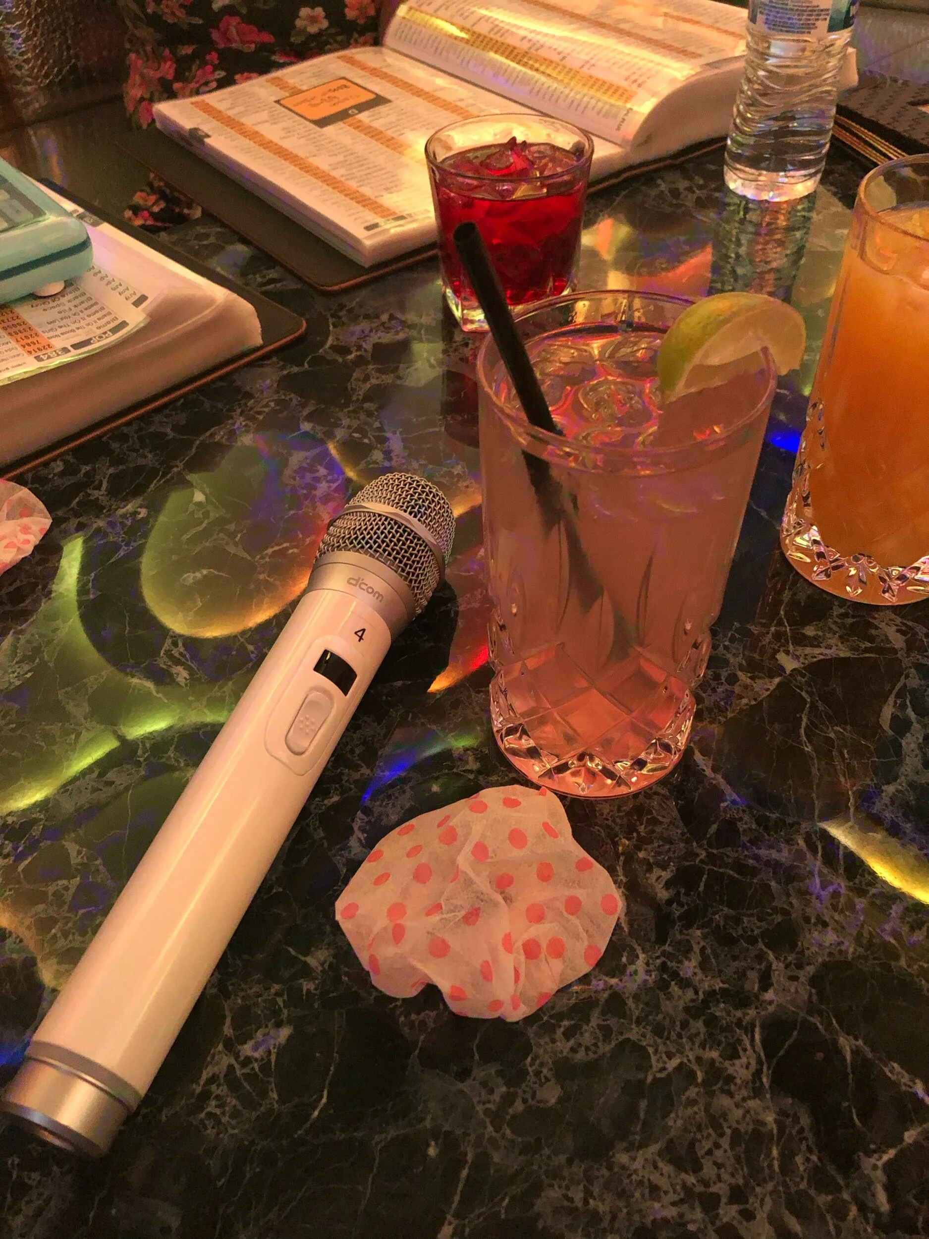 Each guest is given a disposable microphone cover as a way to ensure everyone is safe while they have fun.