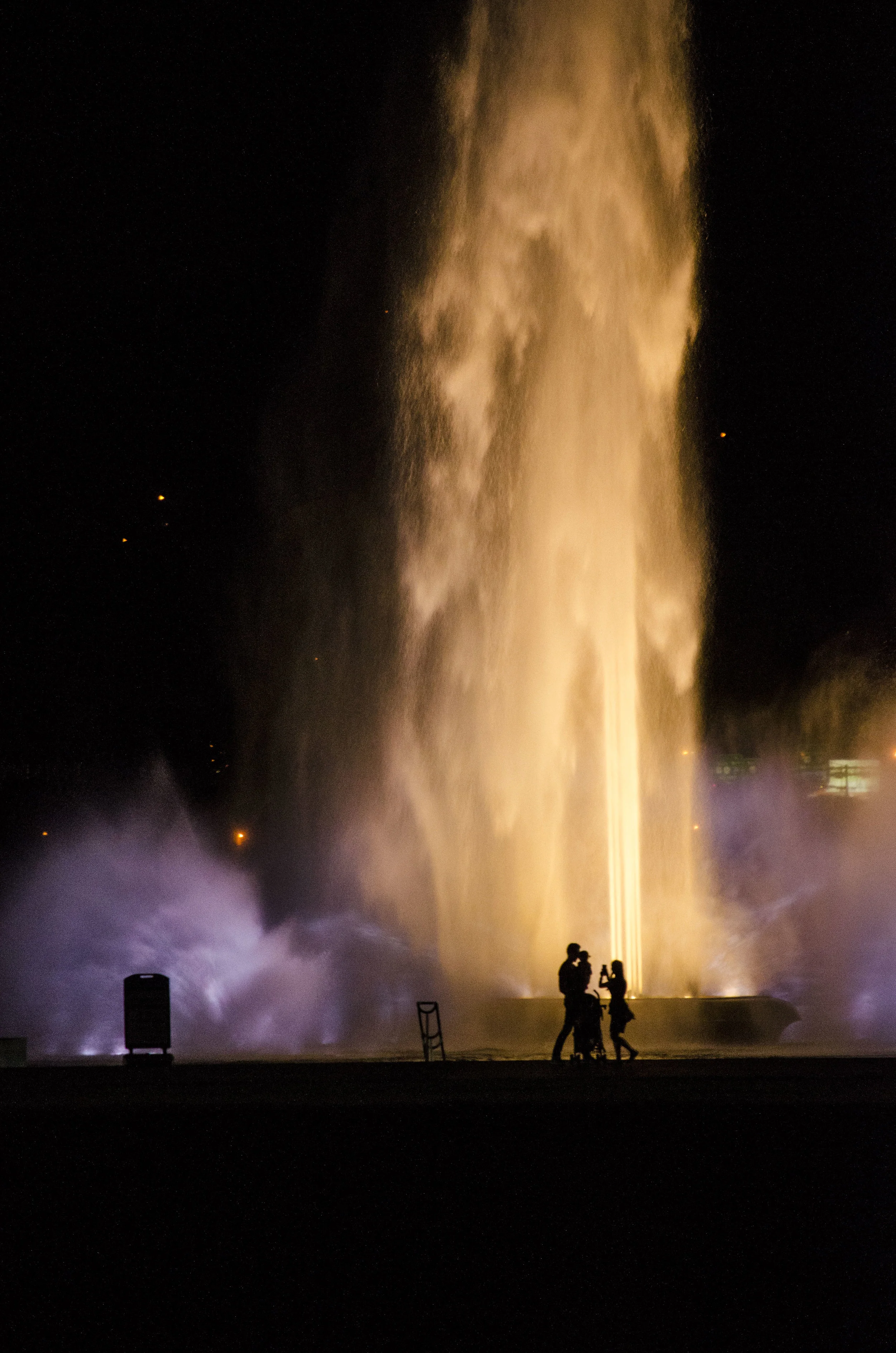 The Point Fountain at Night 