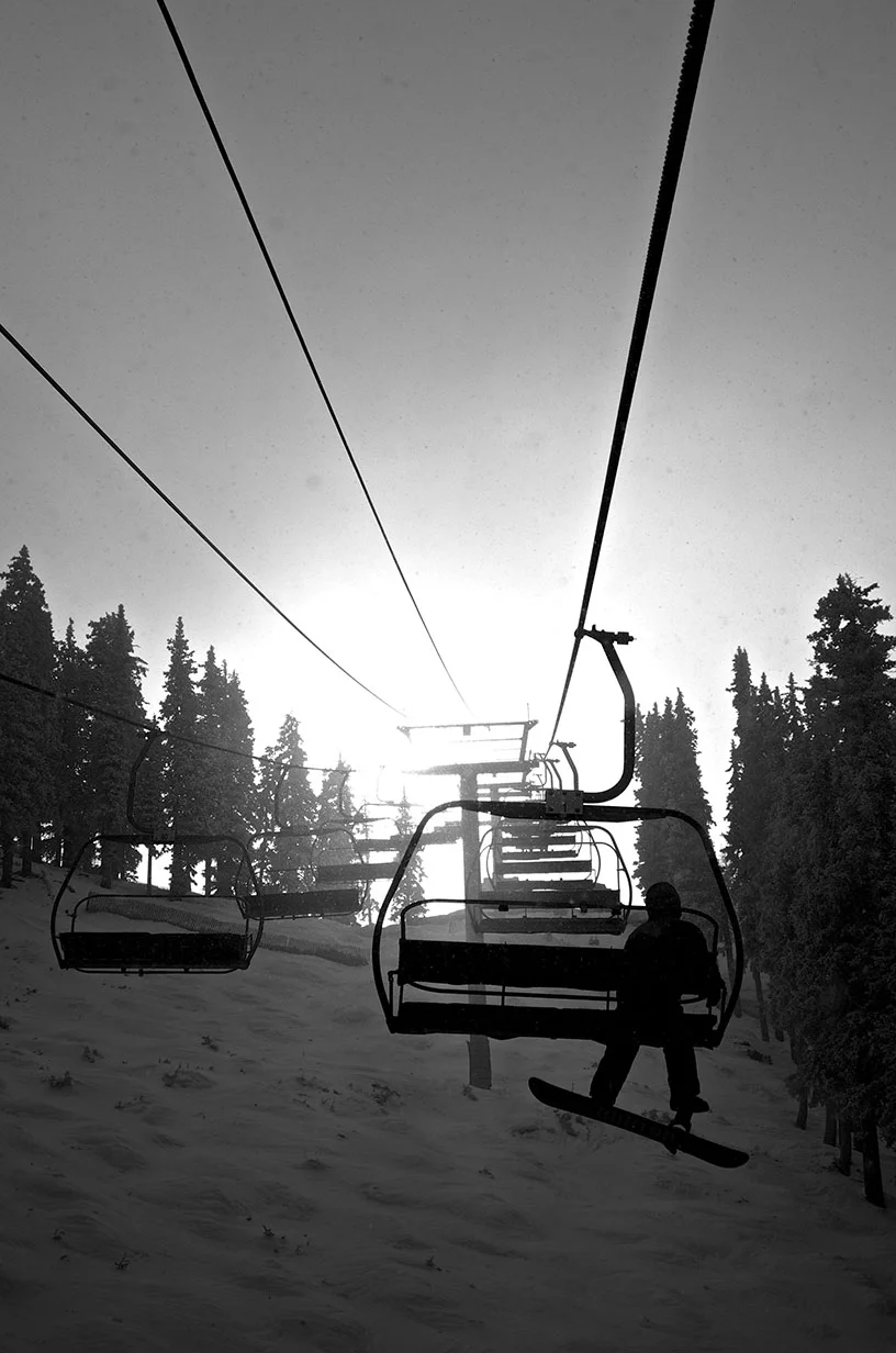Silhouted Chairlift into the Sun B&W.jpg