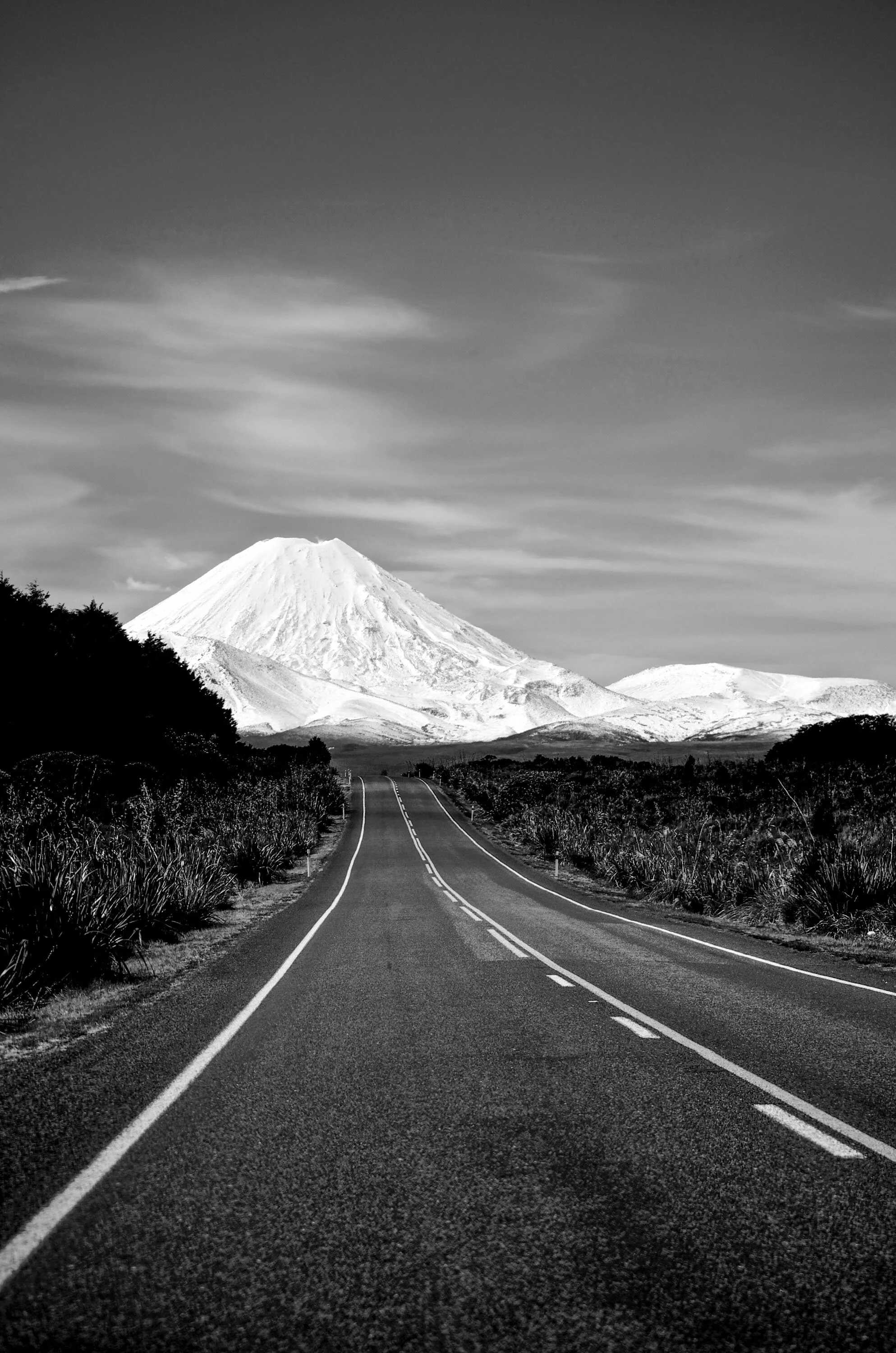 Road to Mt Ruapehu #2 (B&W) - New Zealand.JPG