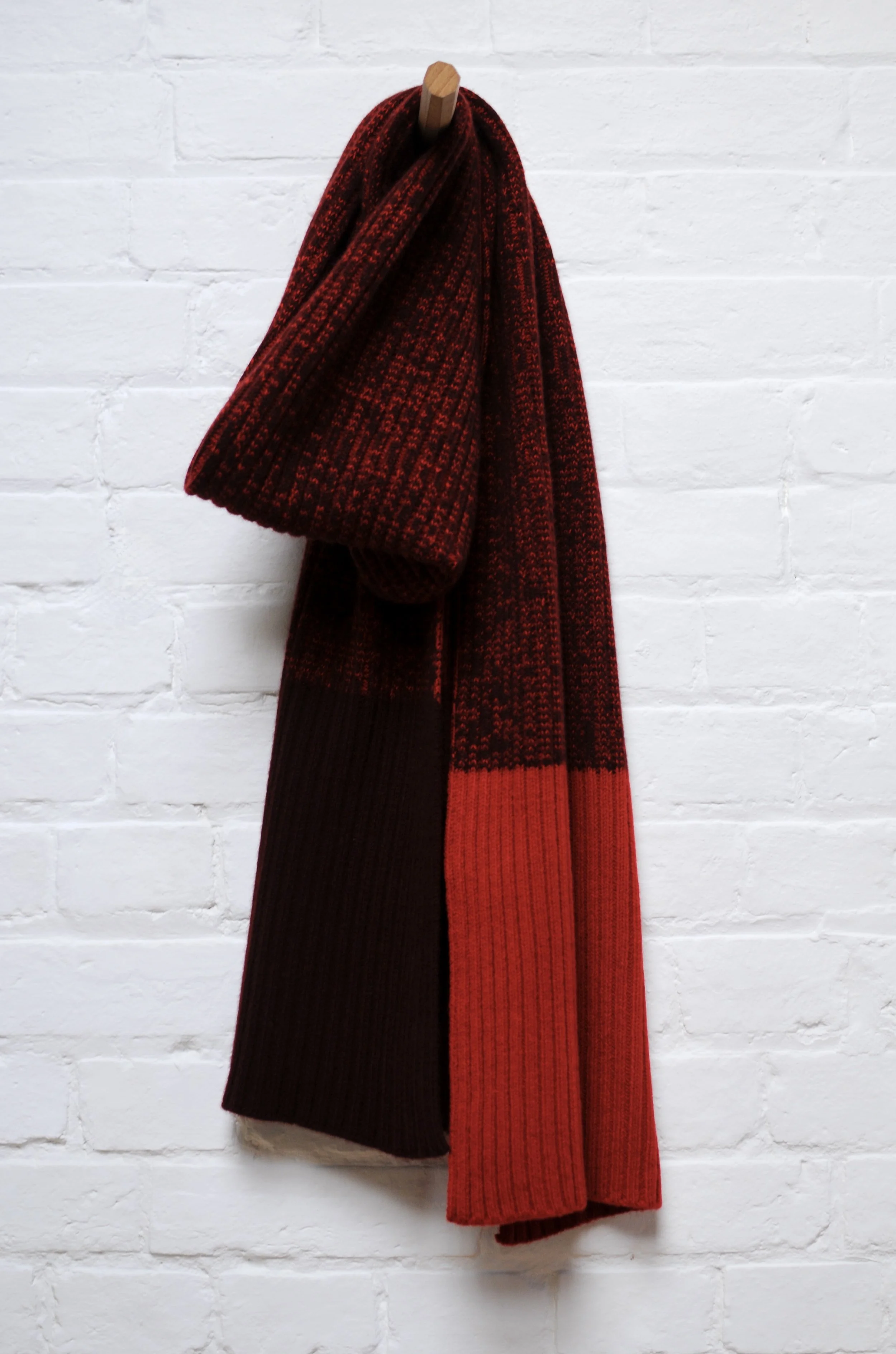 Breton Rib Scarf Red Shepherd England