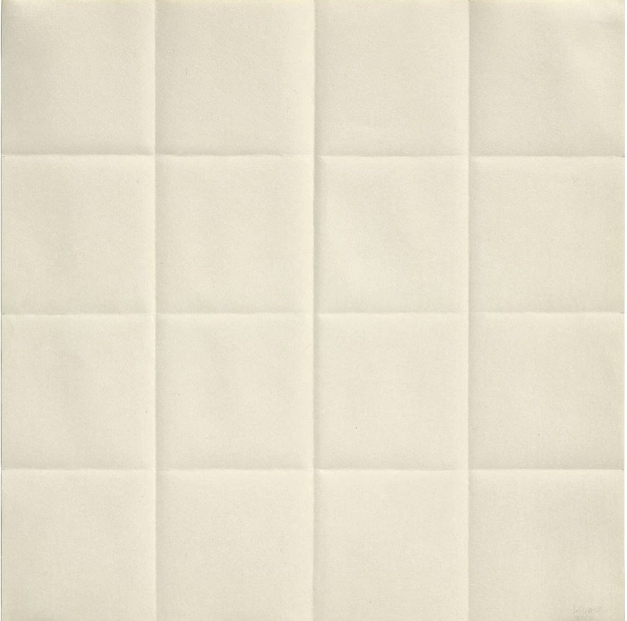 Sol LeWitt.
Untitled 1974.
Folded paper with pencil.