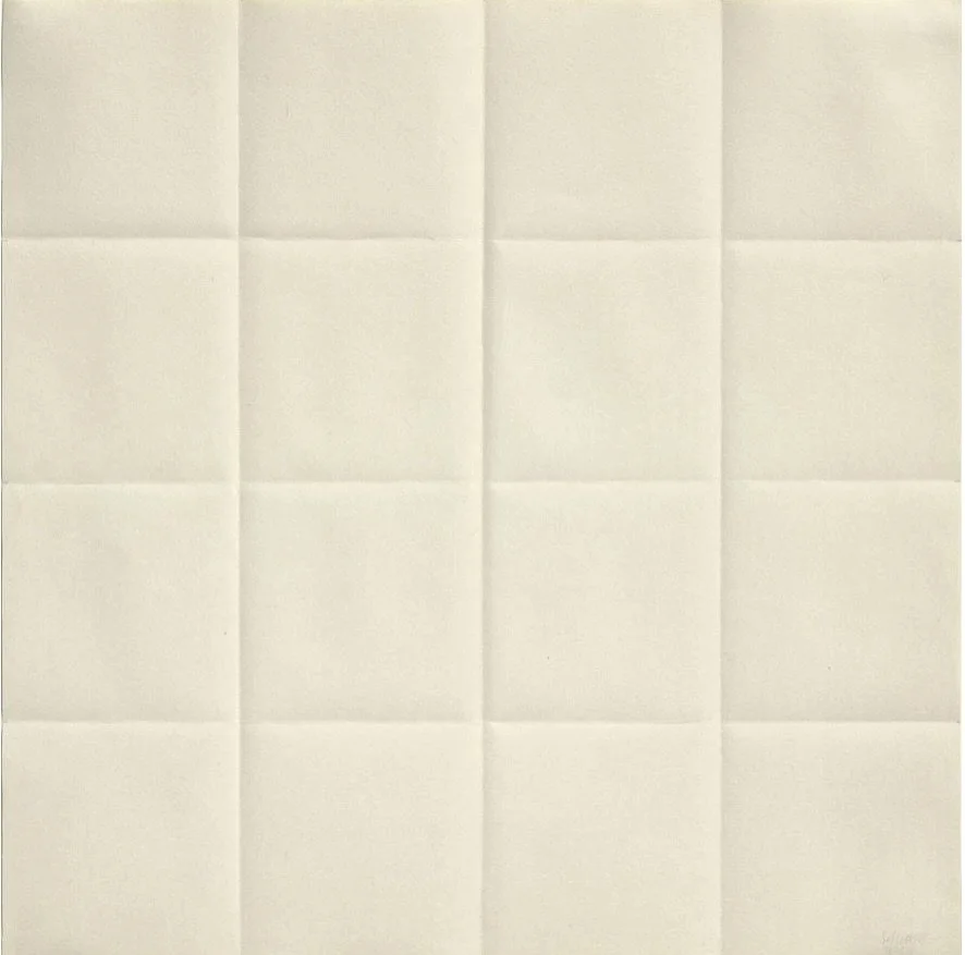 Sol LeWitt.
Untitled 1974.
Folded paper with pencil.