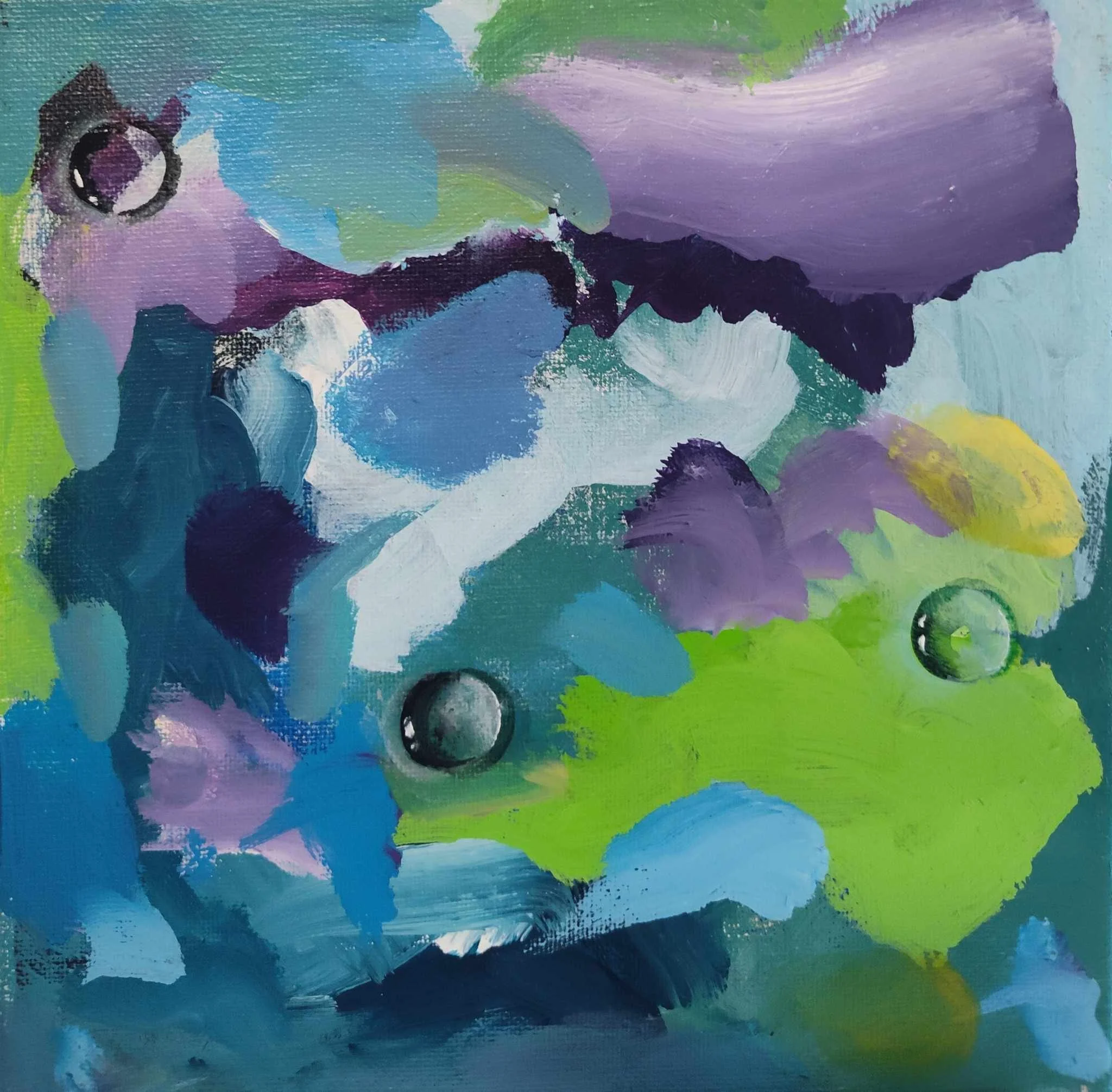 Waterdrops on Blue Purple Green Abstract by Eva Avenue NYC.jpg