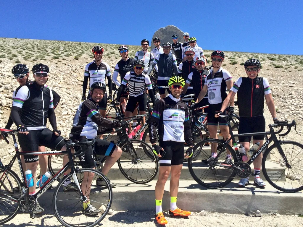 Fit With Purpose riders at the Tommy Simpson memorial&nbsp;