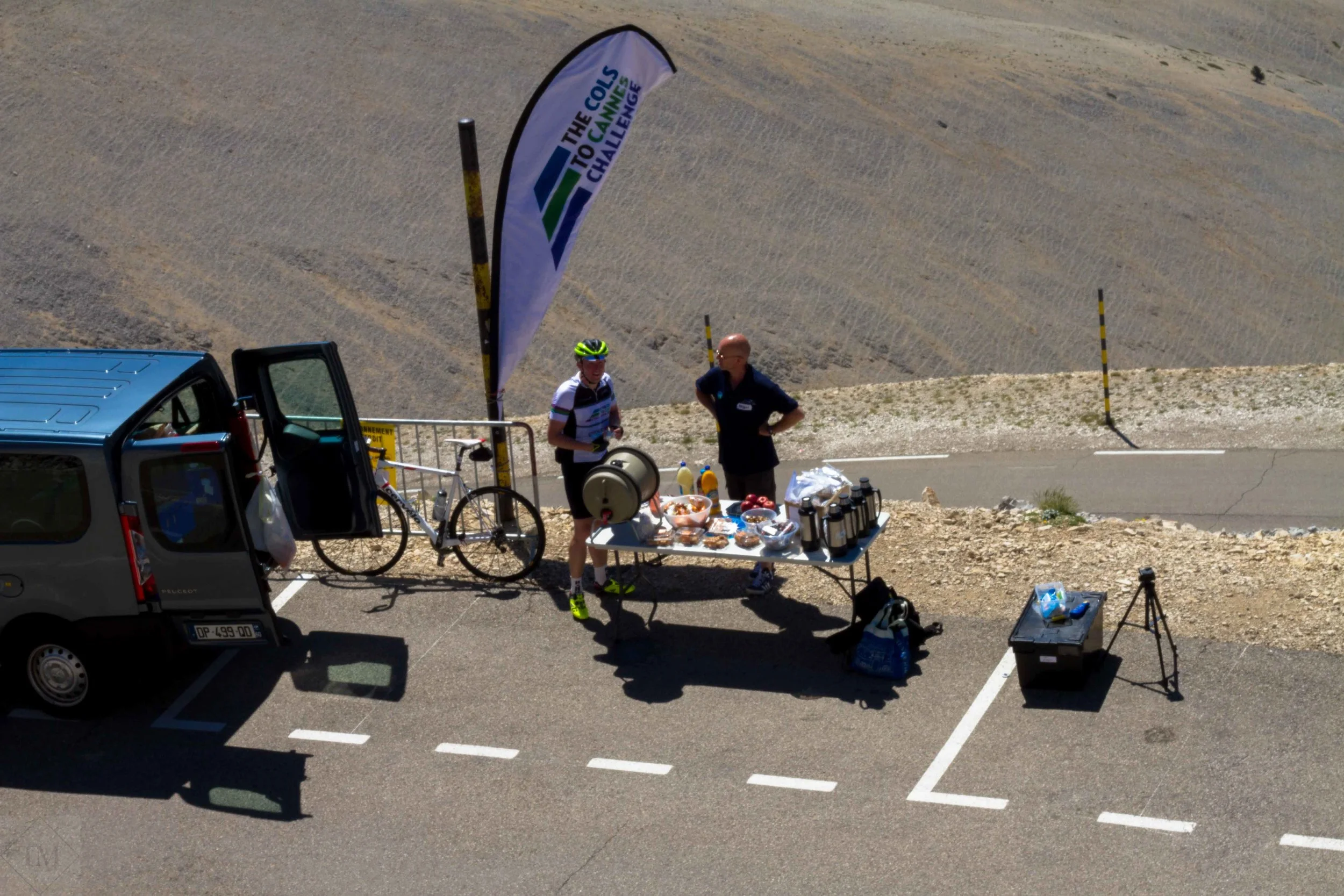 Refreshment stop at the summit of Mont Ventoux