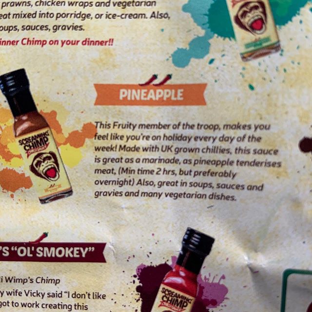 You wanted pineapple on your pizza...well now you can chimpingwell have it! Our new sauces from @screamingchimp1 includes this amazing pineapple chilli sauce, sweet with a little kick even a baby chimp could handle this!
