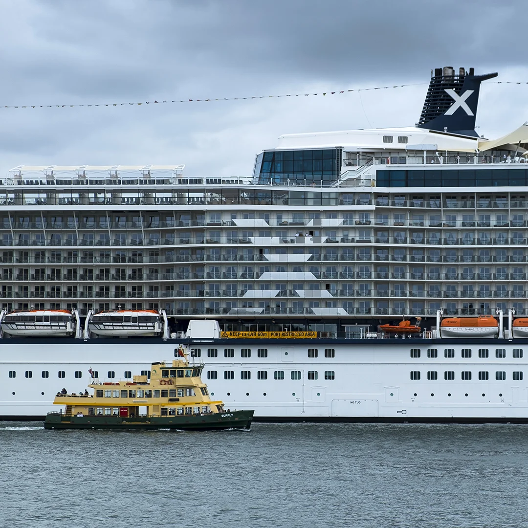 Ferry meets ocean liner