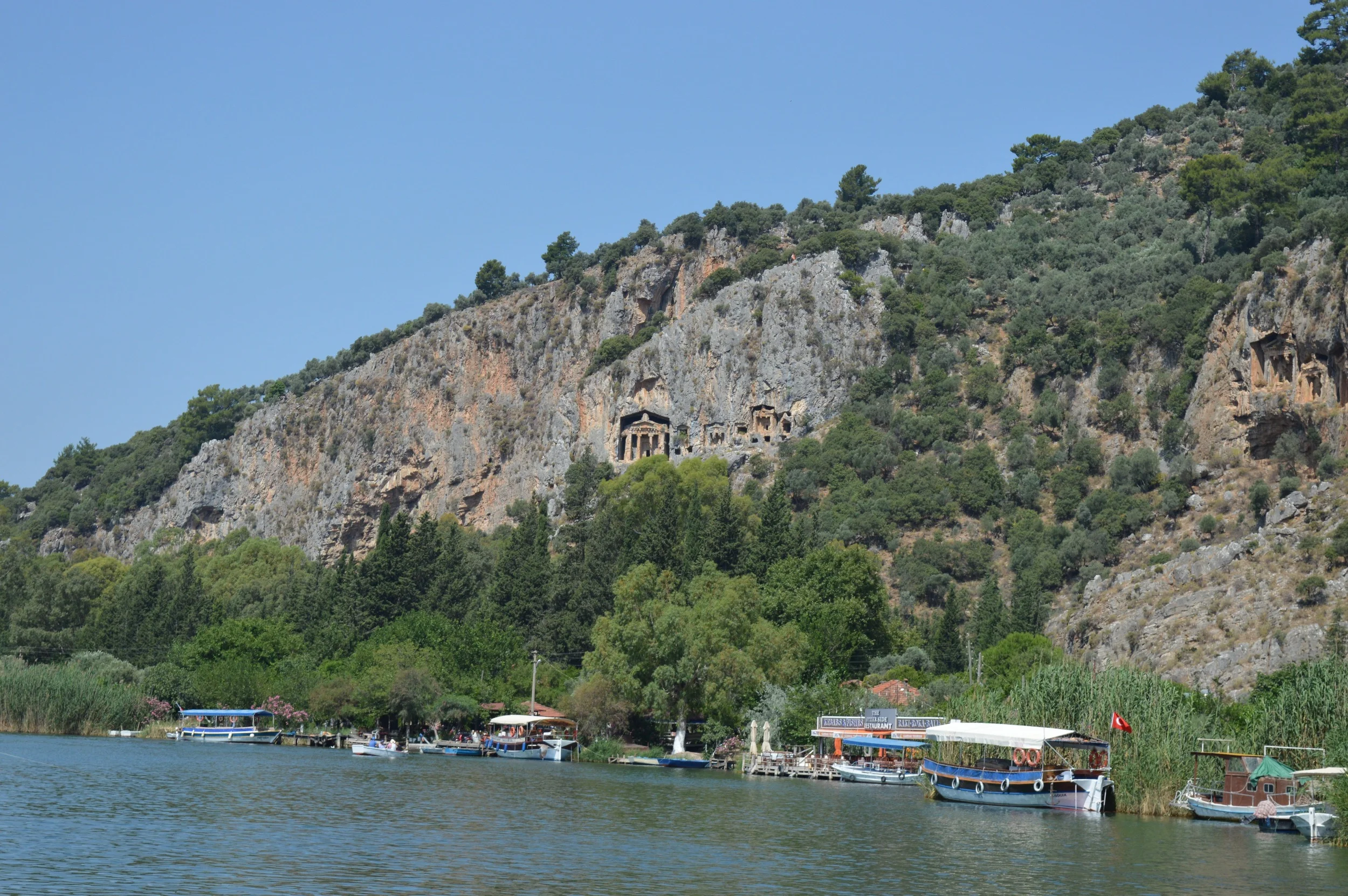 Looking over the river towards the tombs 