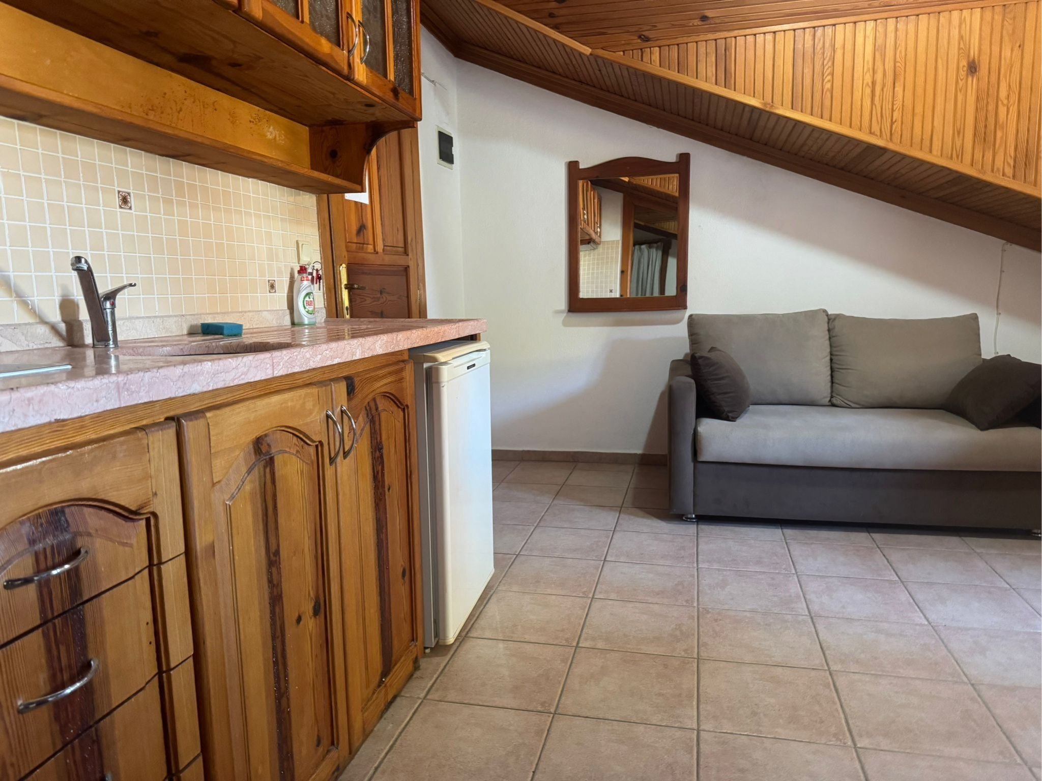 Living and kitchen area in a Family Apartment