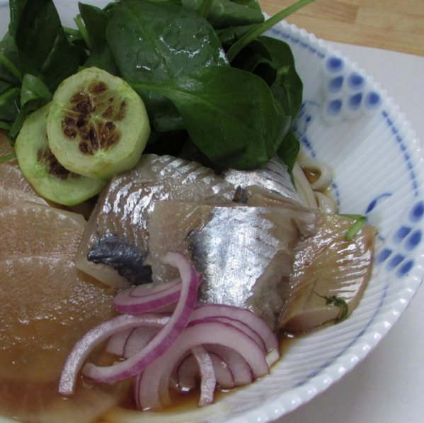 DASHI HERRING & POACHED MOOLI SOBA BROTH