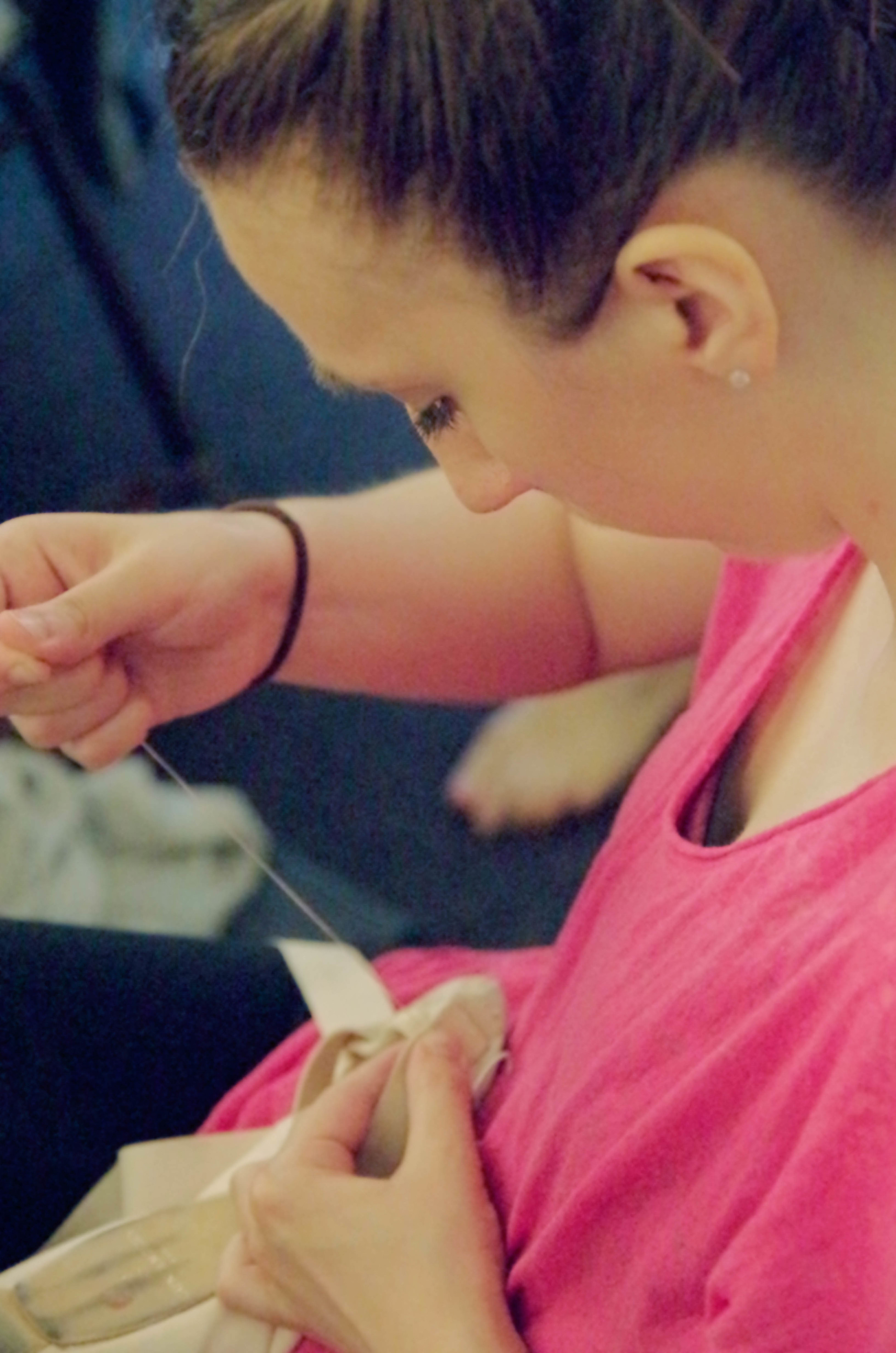 Pointe shoe preparation