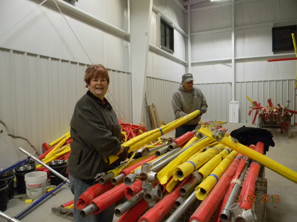  Pam Verhoff and Dave Sabo from the Bellevue Rotary Club helping catalog parts 