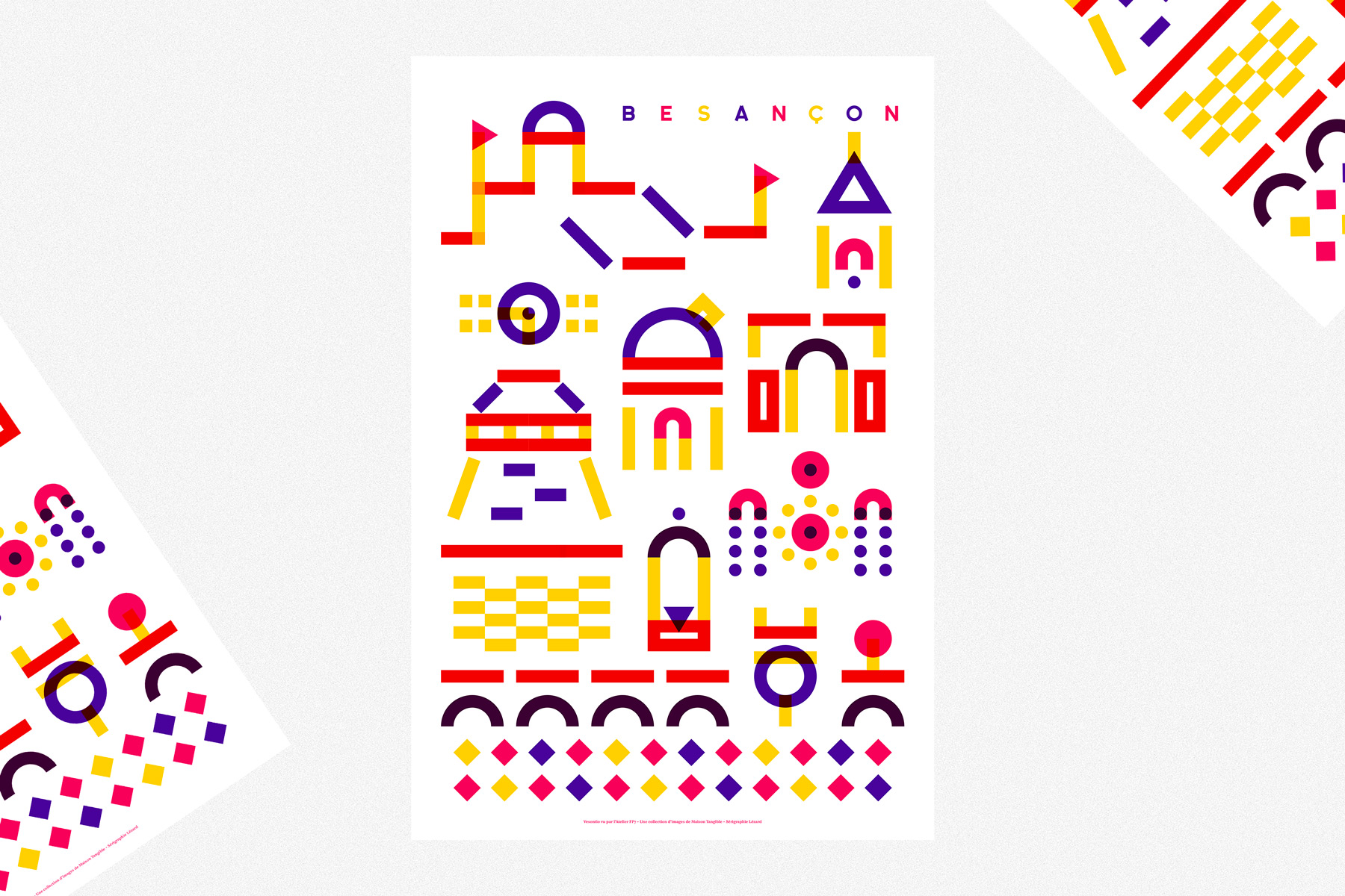 Affiche Sérigraphie, Vesontio, Atelier FP7 - Des modules et des briques