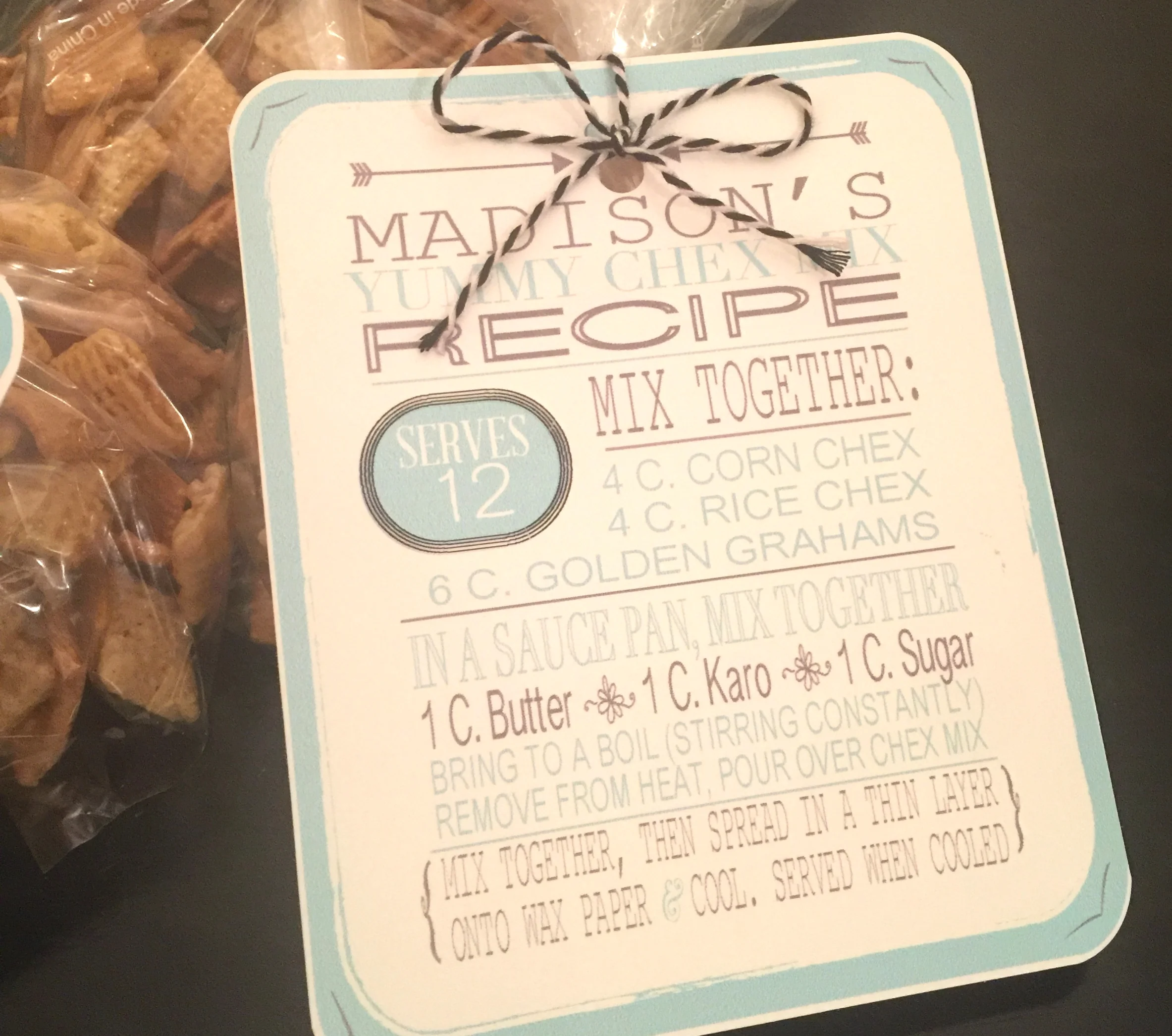 For Madison's Youth Activity, she decided to share one of our family's favorite recipe's ~ a super yummy chex mix! You can download it here , then share with us what you think!