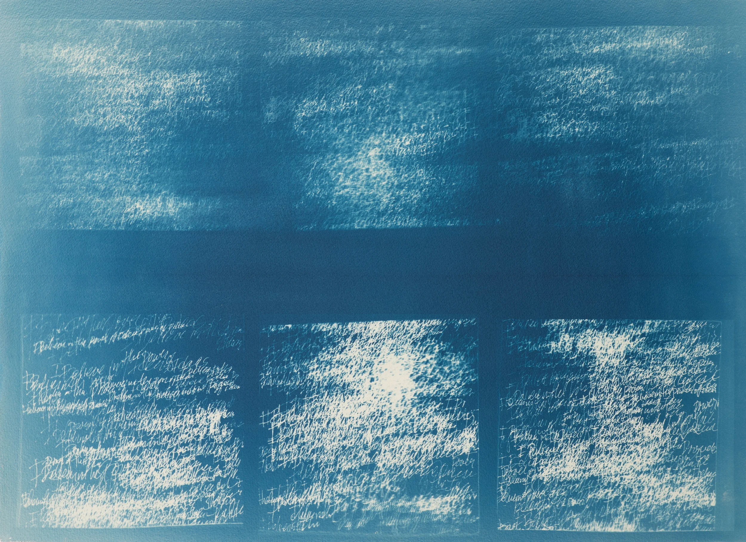 Disintegration of the Idea Cyanotype on Paper 22" x 30"