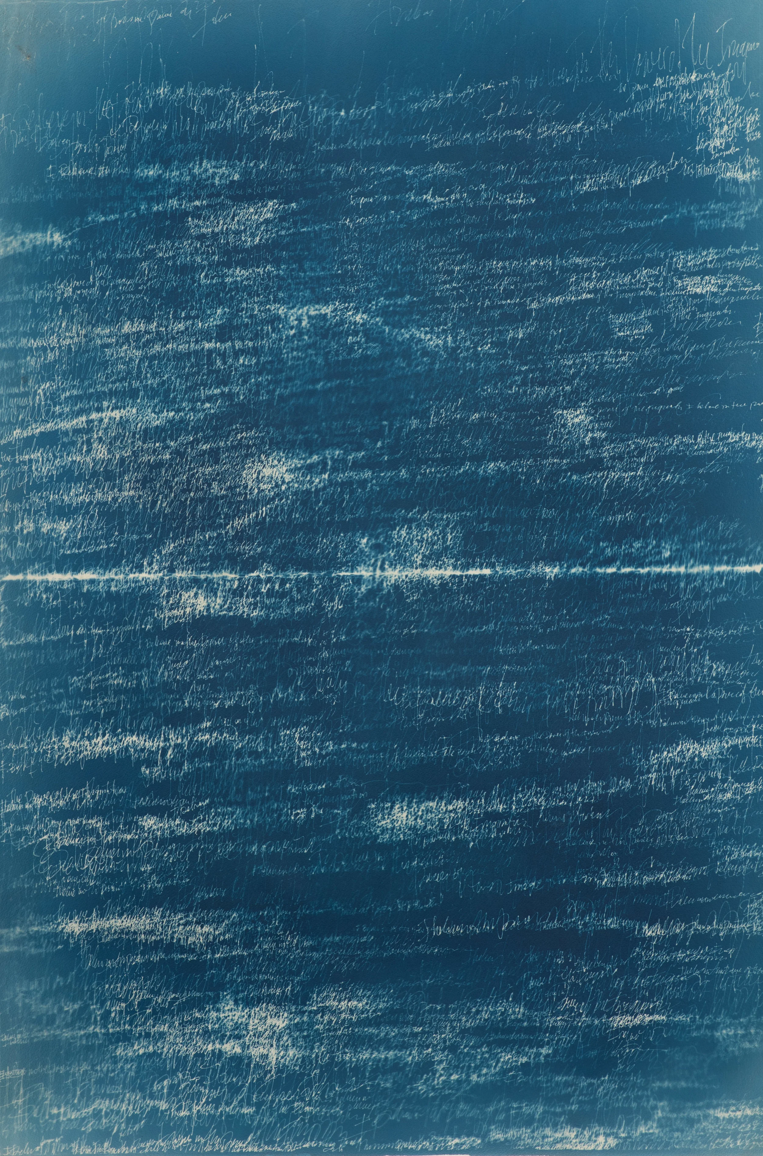 Disintigration of the Dividing Line Cyanotype on Paper 30" x 48"