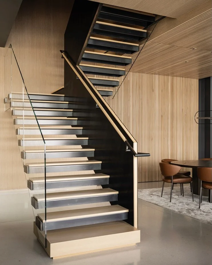 With a narrow waterfront site along a steep slope requiring a modest footprint, three stories were essential to fulfill the programmatic needs of our #MCT_SalixHouse. While each floor excels in creating a rich experience that connects to the waterfro