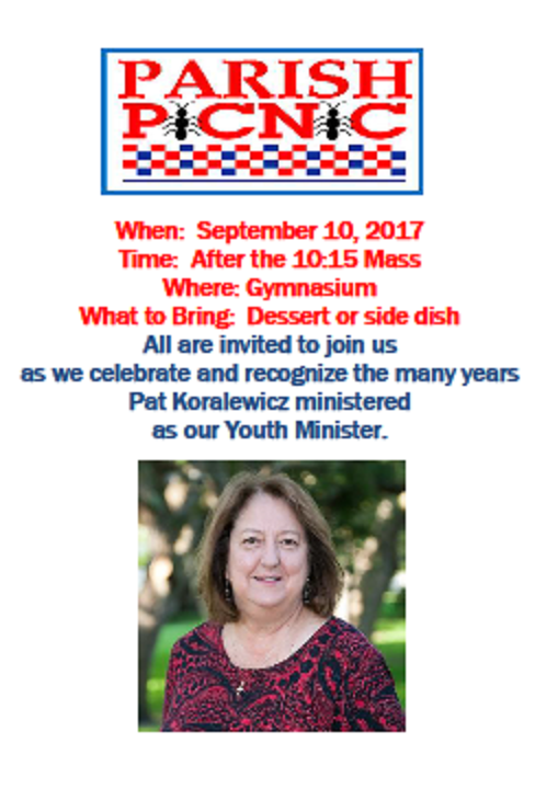 For those planning to join in celebrating Pat Koralewicz, please bring along any past photos you may have with Pat in service to our youth. A note of thanks or memory is also welcome.