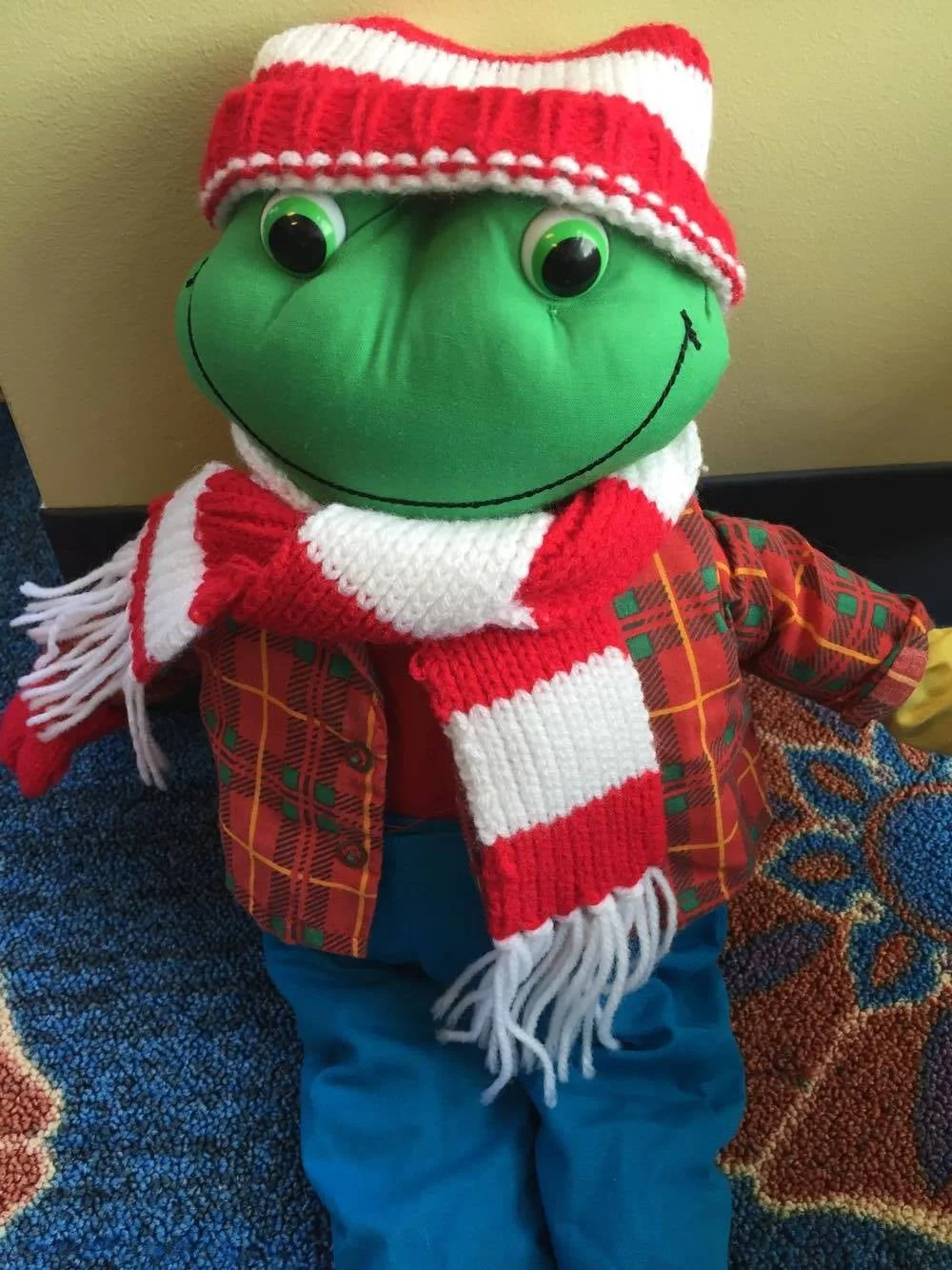 I'll be using this puppet (along with motions) for this song. Froggy will be a recurring addition to storytime for a few weeks. 