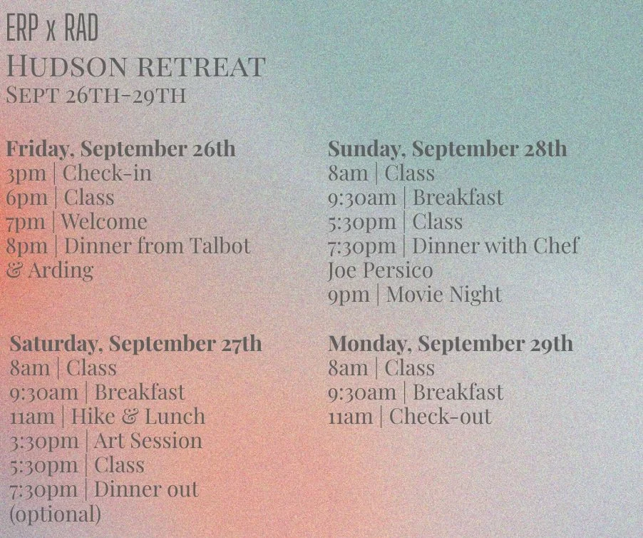 2025 Daily Schedule and retreat group.