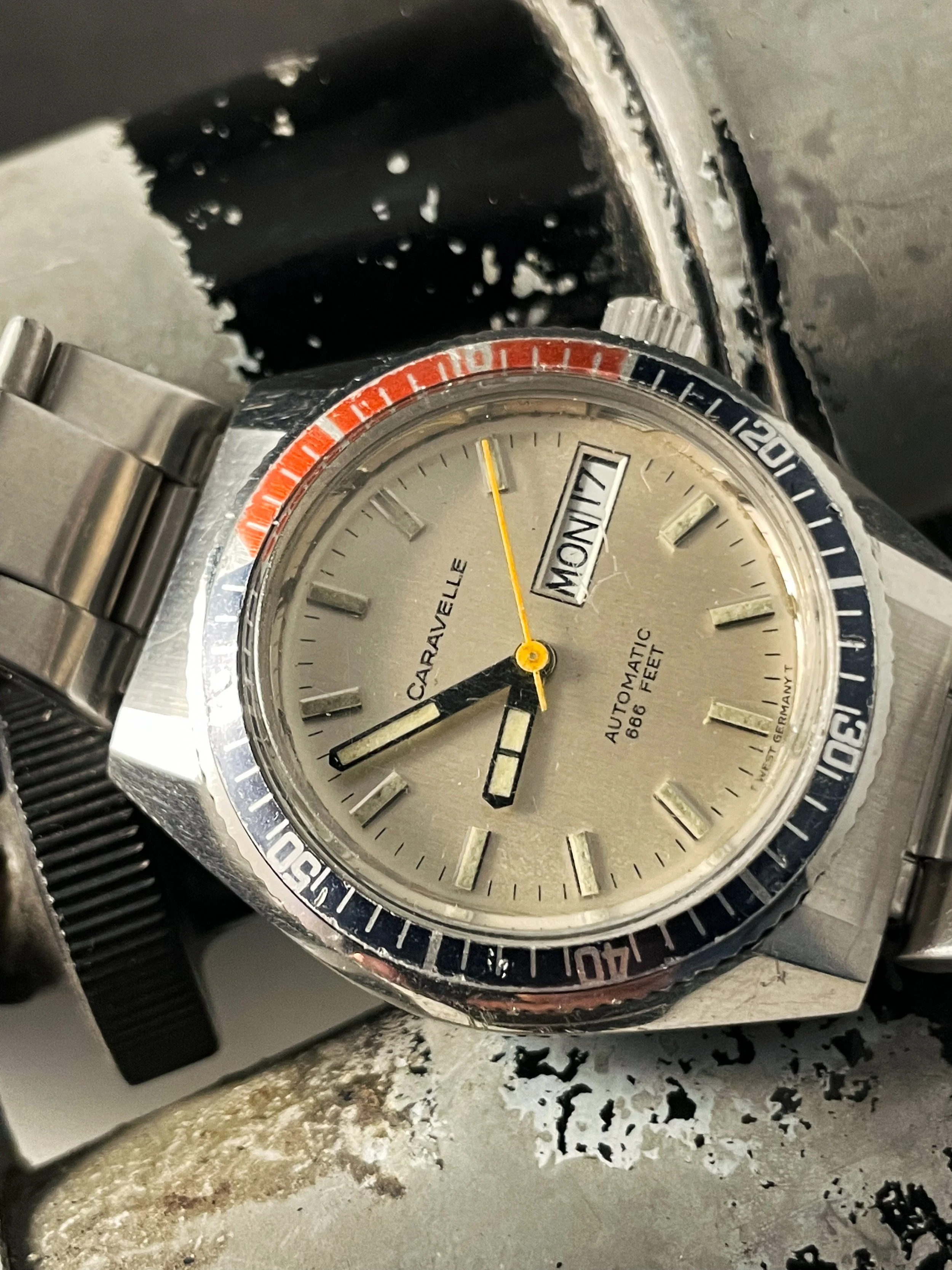 caravelle automatic watch 666 feet