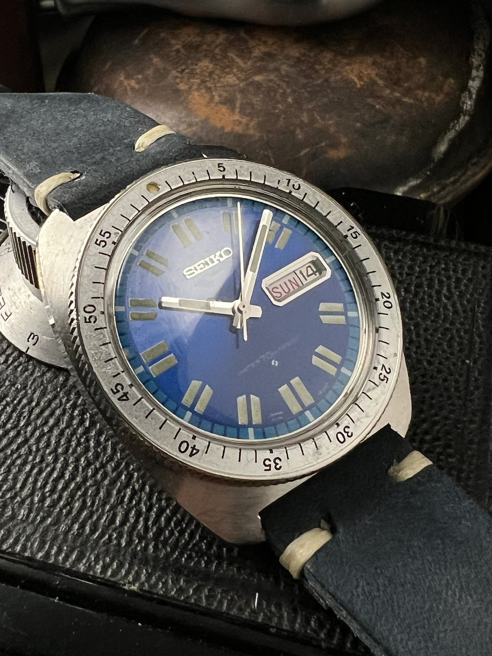 70's Day Date Seiko Blue — Cool Vintage Watches