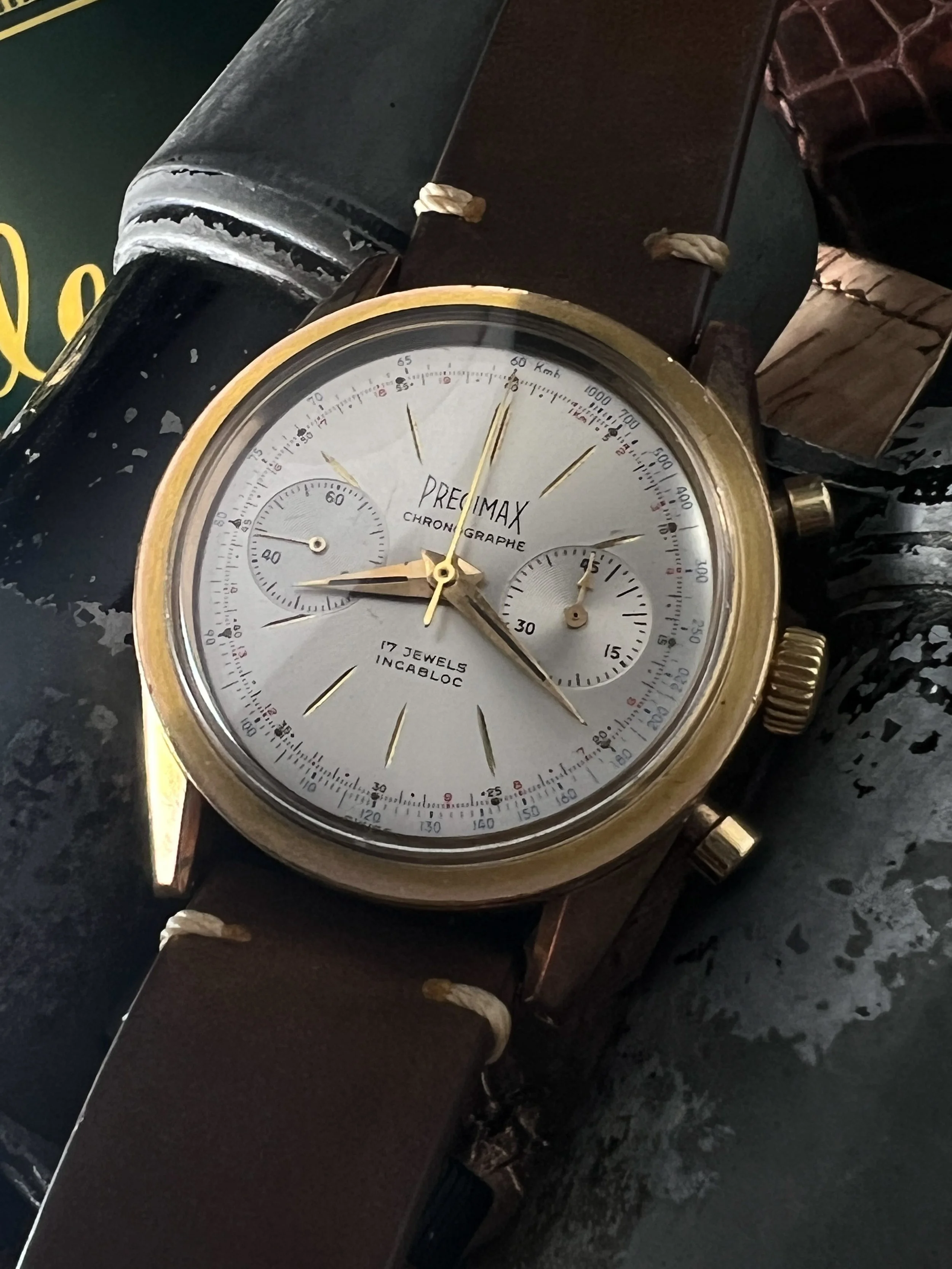 Large 37mm Swiss Precimax Chronograph Cool Vintage Watches