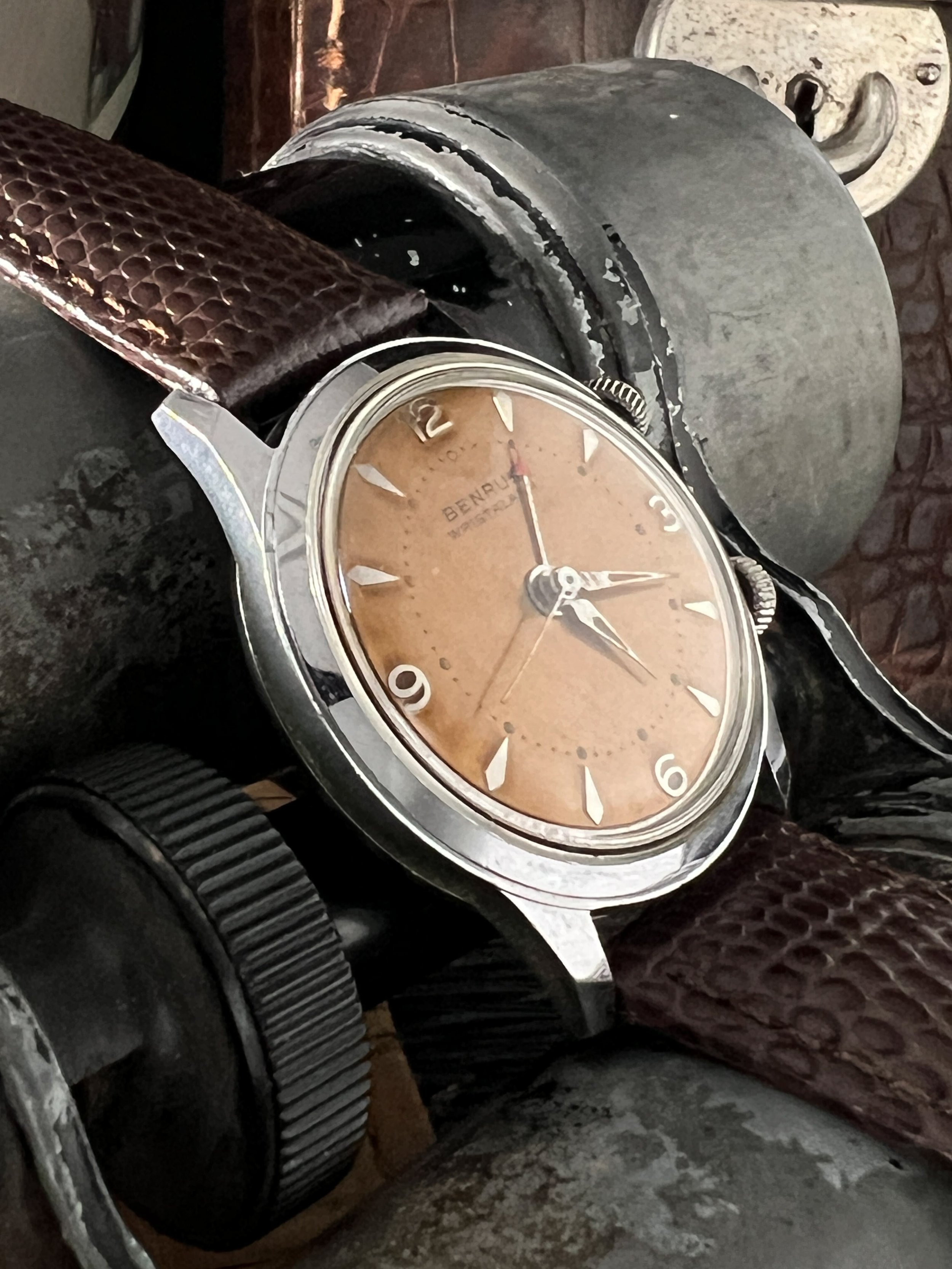 Benrus Wrist Alarm SS Cool Vintage Watches