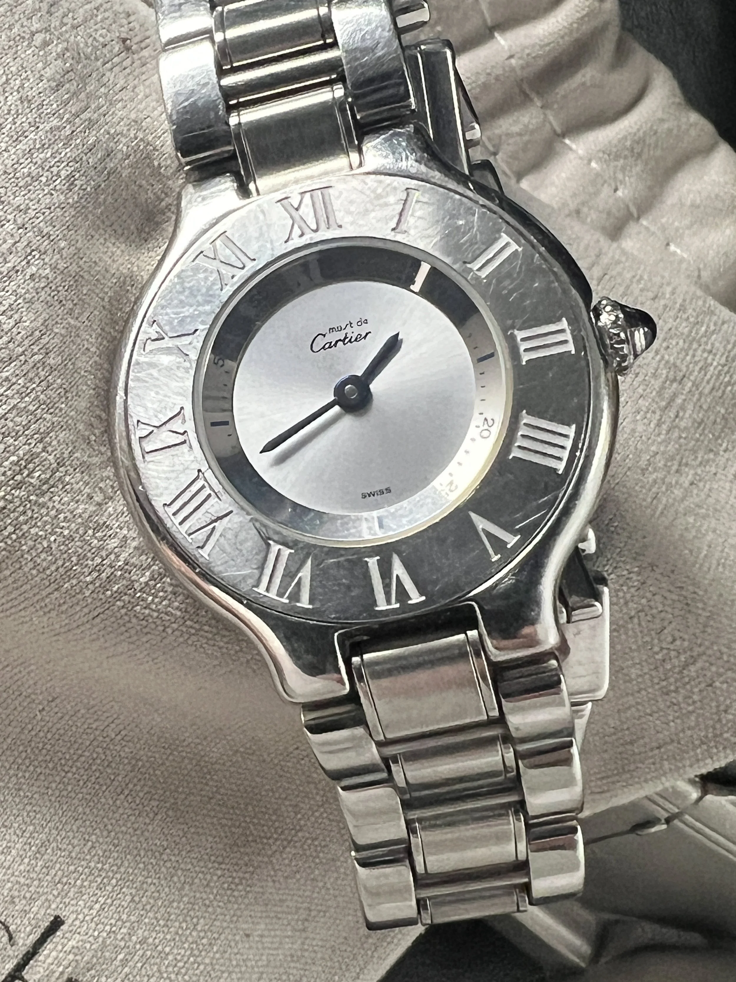 Cartierマストドゥ21 CARTIER MUST 21 Quartz 28mm 2 Tone Watch 0.40TCW Diamonds