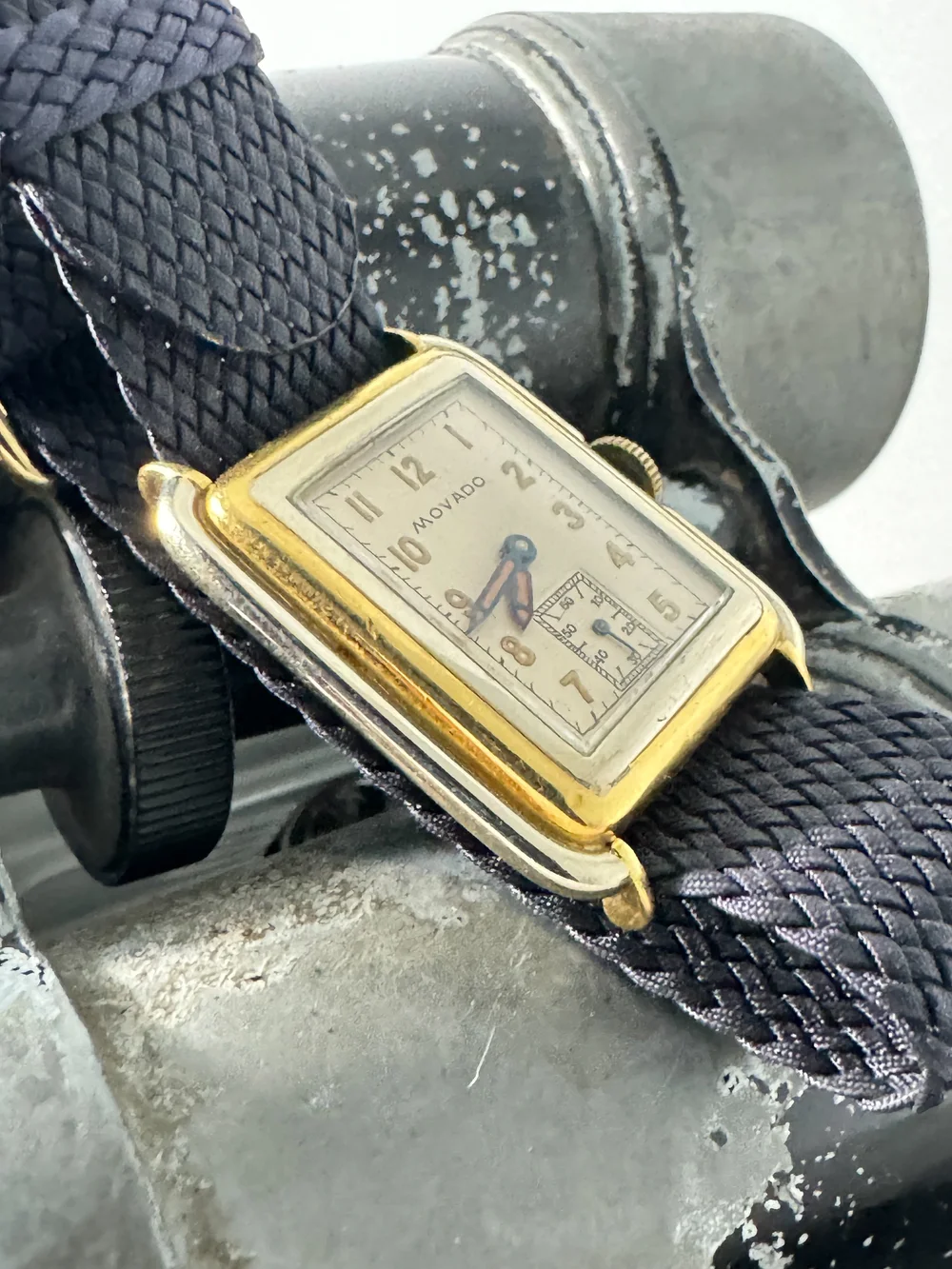 Movado Square Face Mens Watch 40's Movado 18kt Gold Two Tone