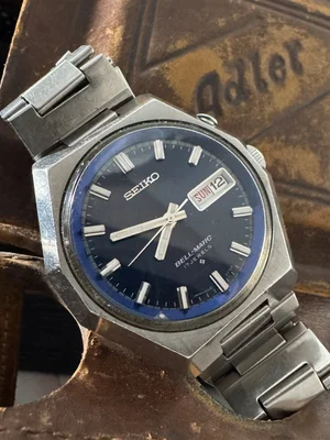 Seiko Men’s Bell Matic Vintage Mechanical Alarm Wristwatch 4006-6100 Black Blue Used seiko 4006a bell-matic - Gem main image 4