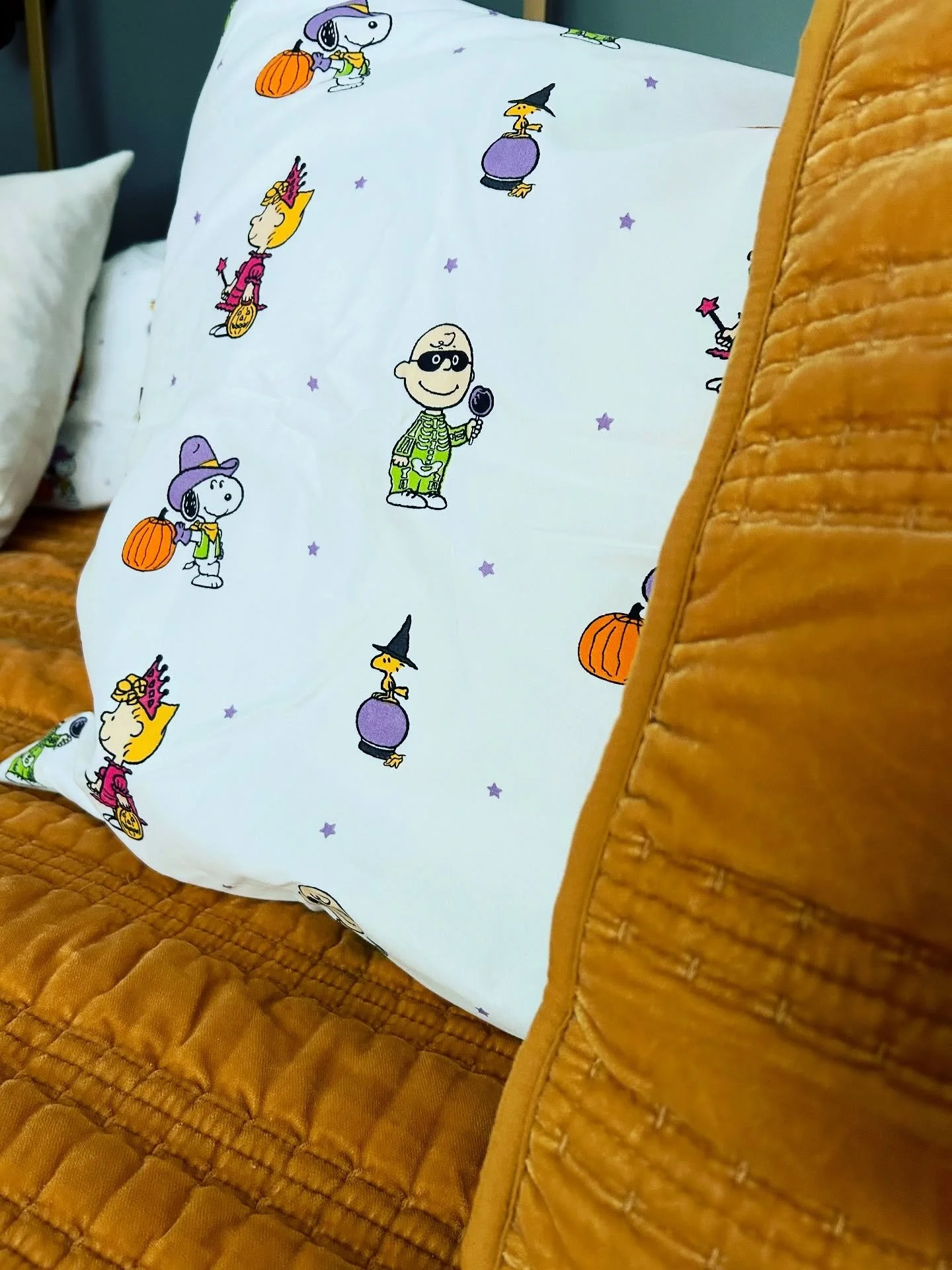 I do not know who does the branding and marketing for The Peanuts, but they are nailing it. A literal 70+ year old brand, still showing up in all the right places with all the right little things. I&rsquo;m in love with these new Halloween sheets we 